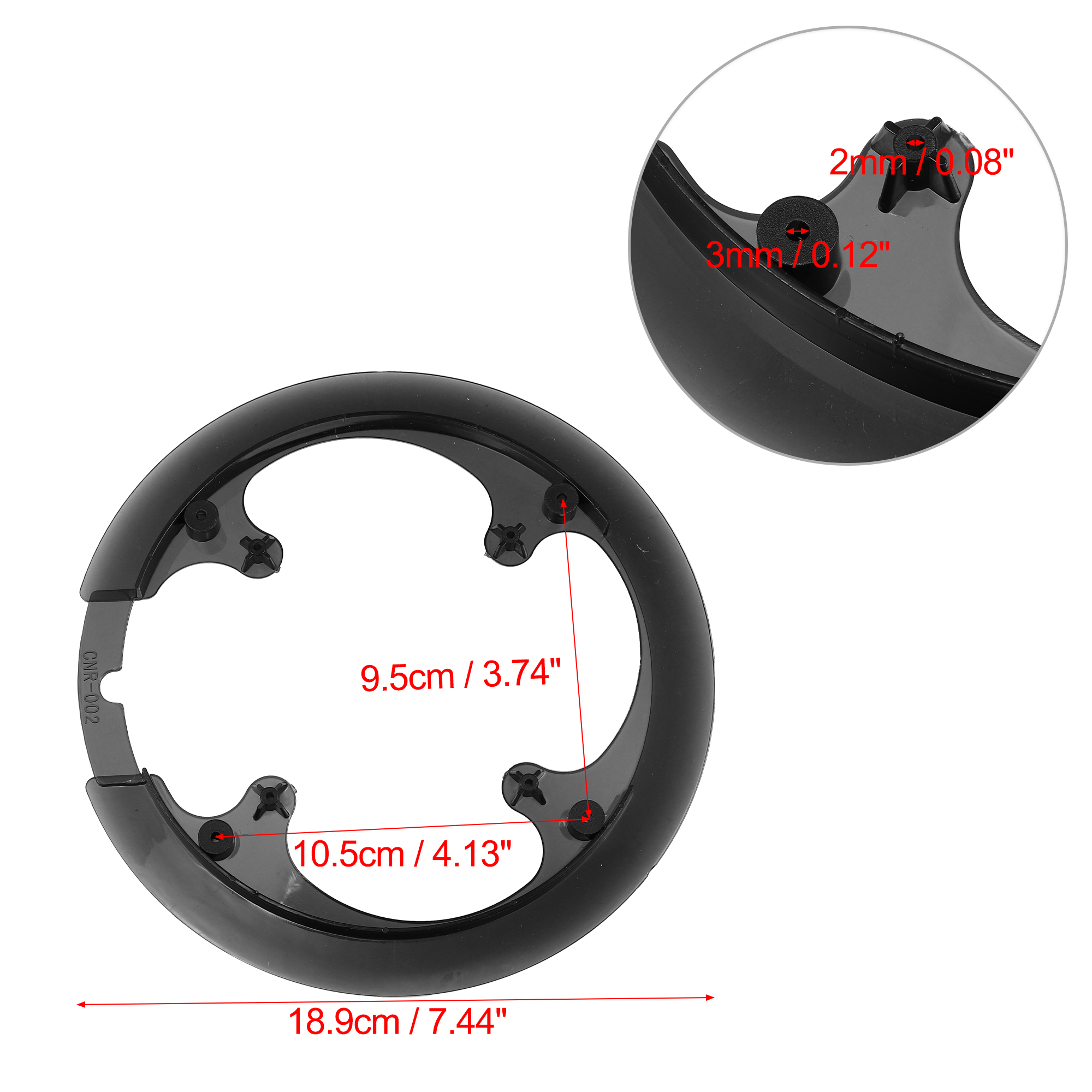 Unique Bargains 2 Pcs 42 44 Teeth 7.4cm 9.5-10.5cm Bicycle Bike Crankset Chain Wheel Cover Protection Chain Wheel Protective Cover Black