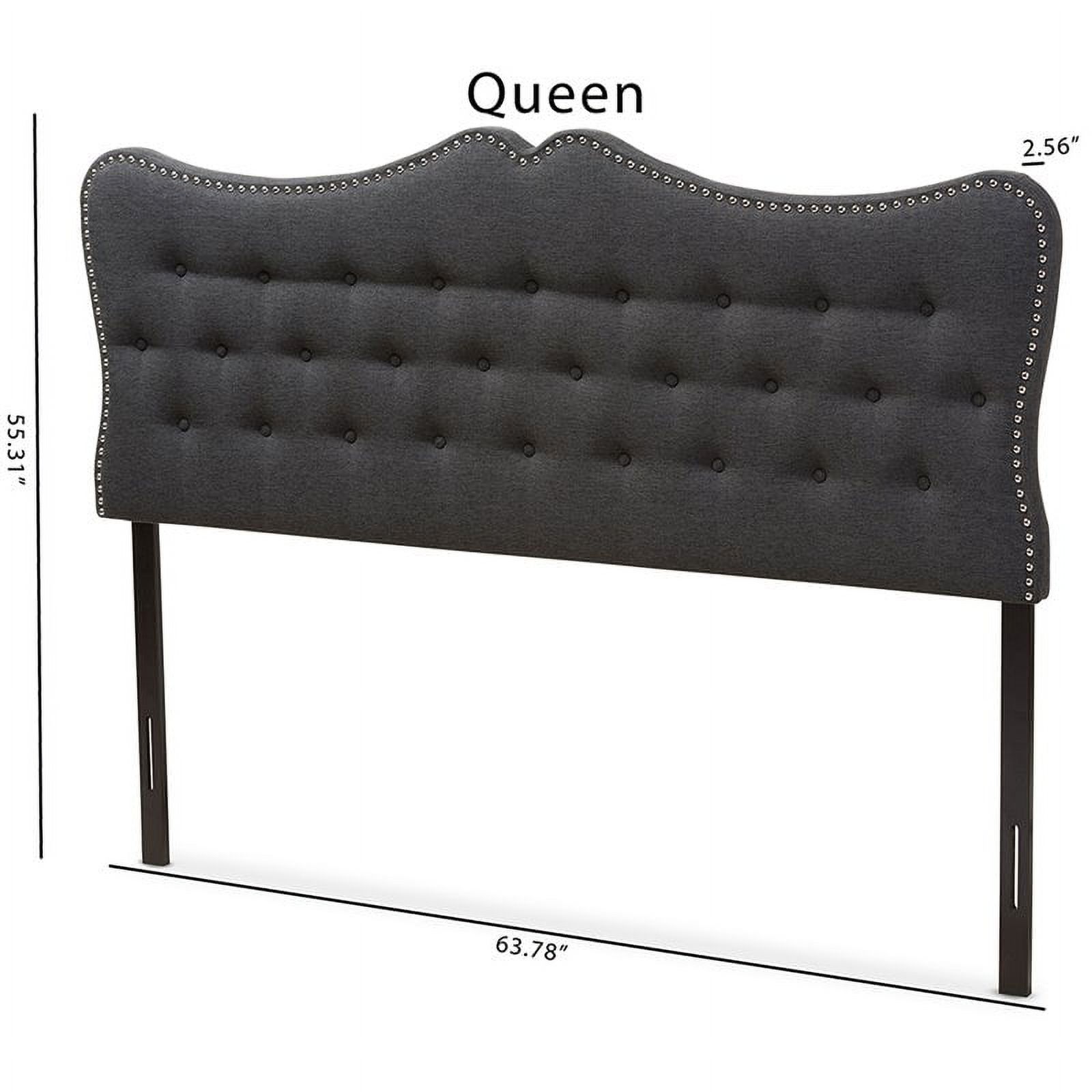 Bowery Hill Modern Tufted Queen Panel Headboard in Dark Gray