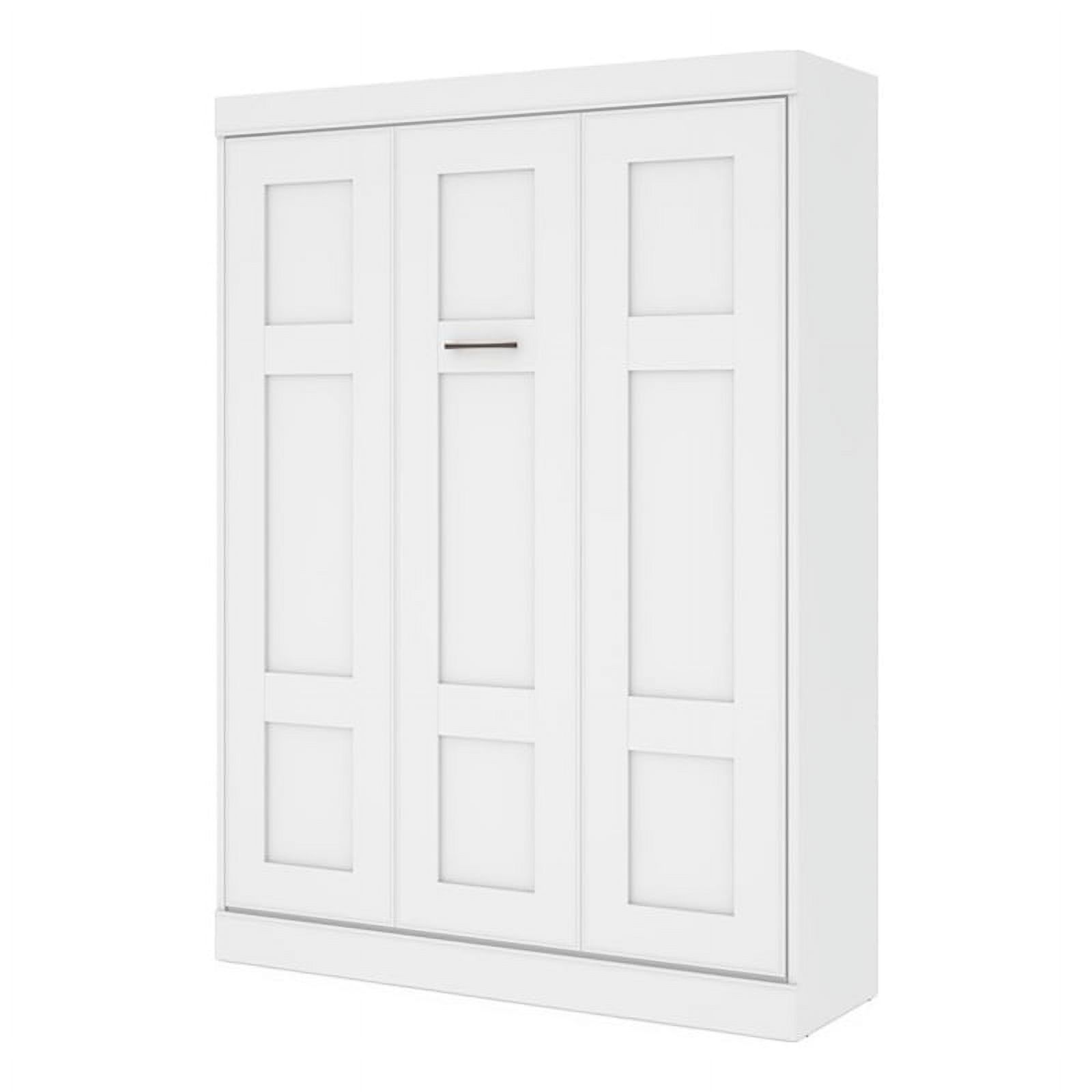 Pemberly Row Modern Wood Queen Wall Bed with Hardware Included in White