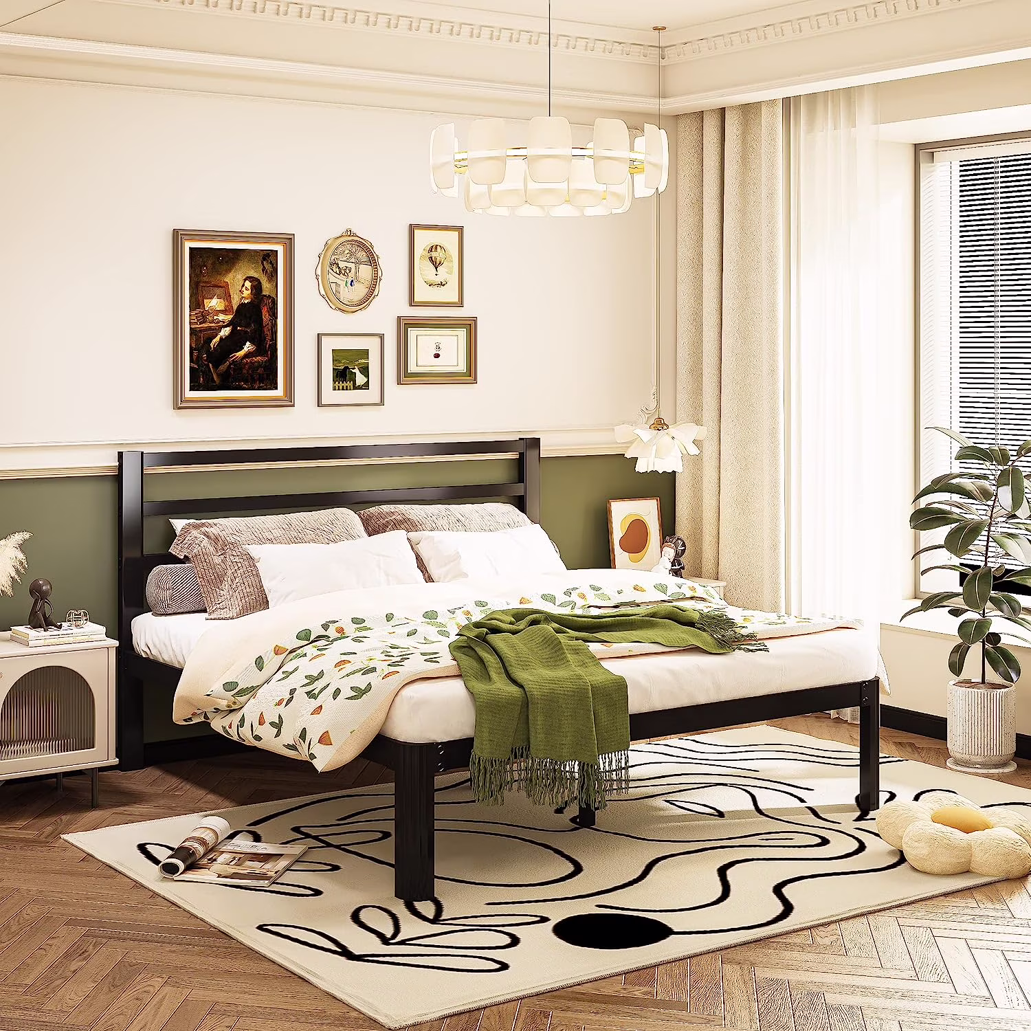 Popular Twin Bed Frame with Headboard  18-Inch Metal Platform Twin Size Bed Frames with Round-Corner Leg  No Box Spring Needed  Heavy Duty Mattress Foundation  Noise-Free