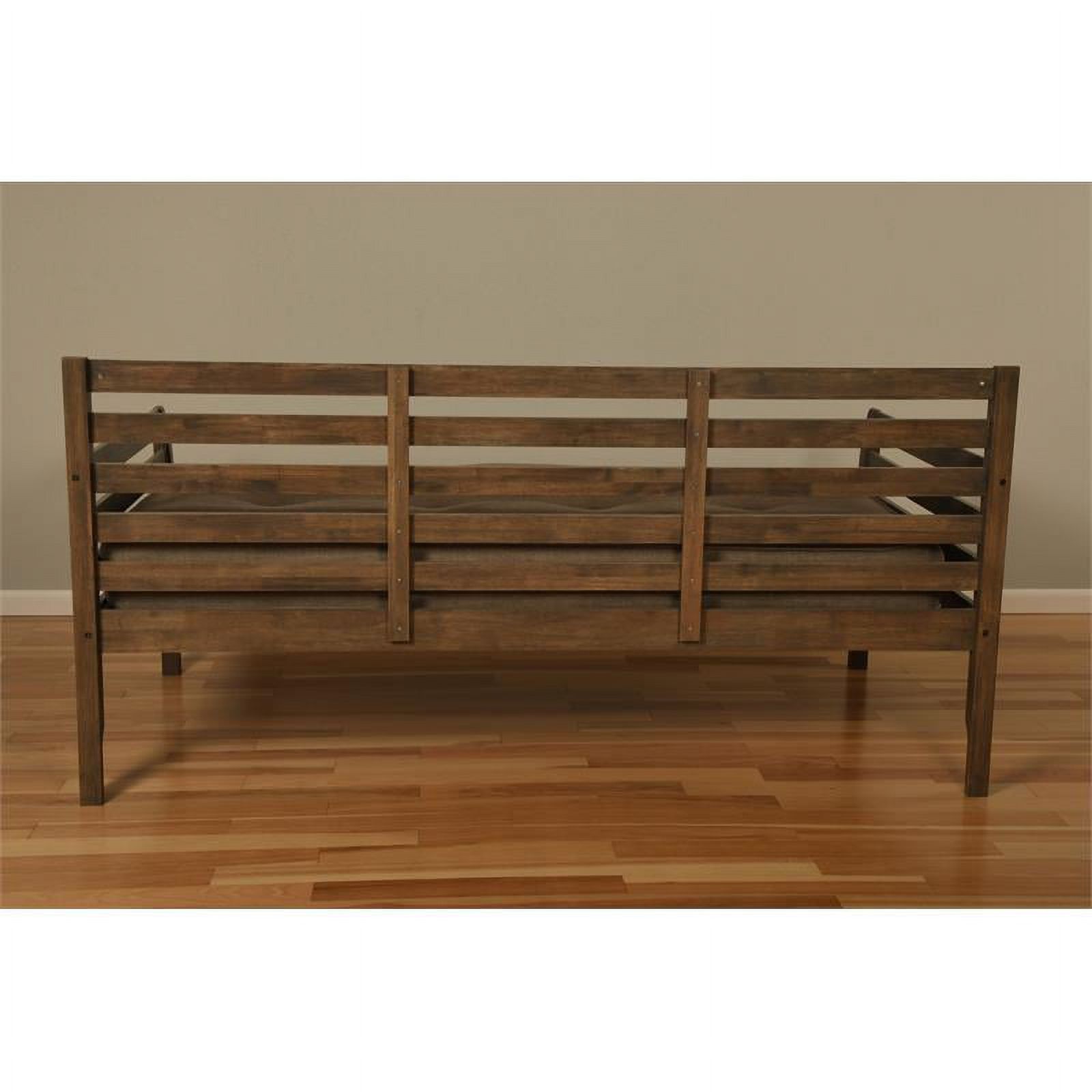 Pemberly Row Twin Traditional Solid Wood Daybed in Rustic Walnut