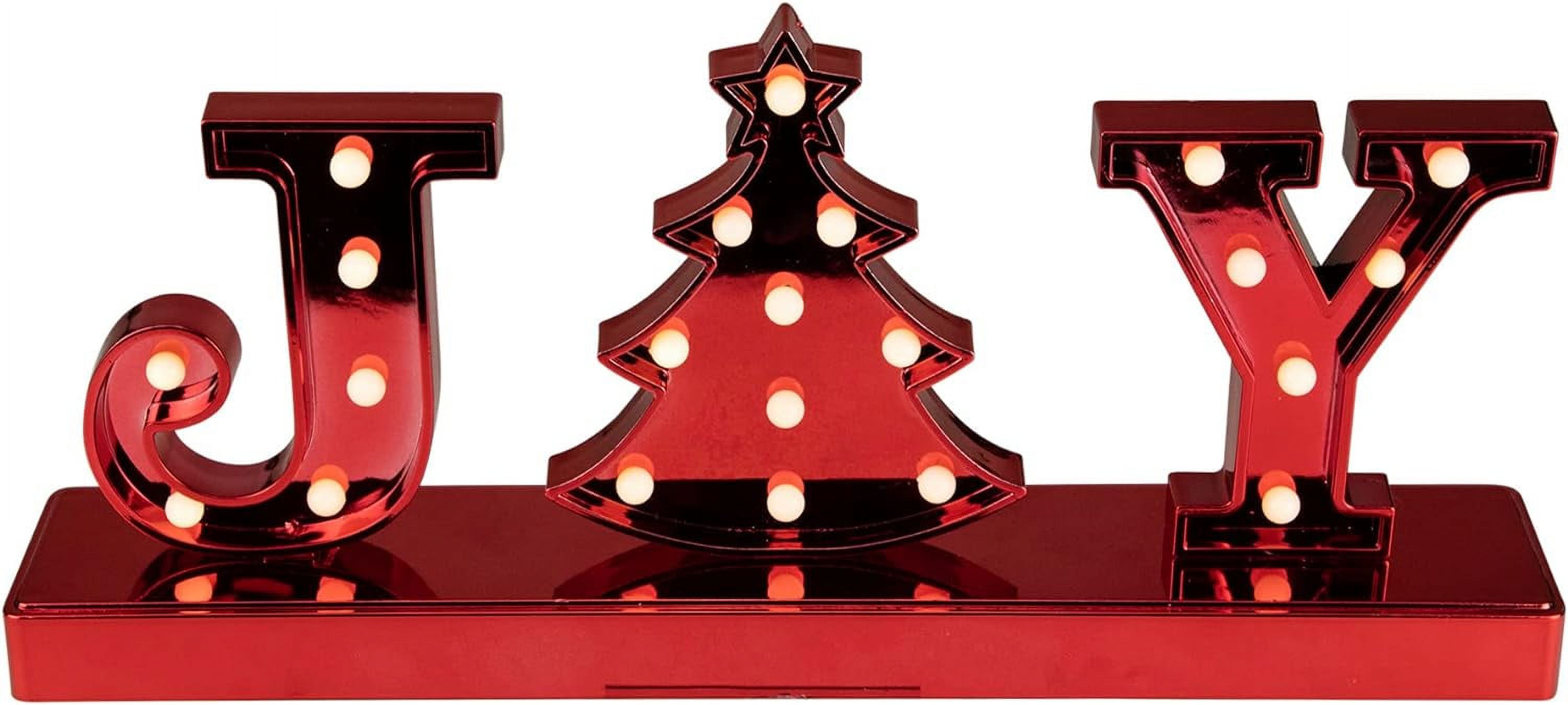 LED Lighted Red 'Joy' Christmas Marquee Sign