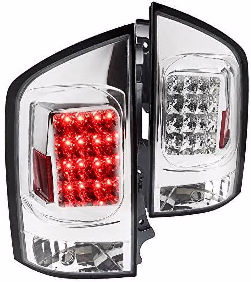 LED Tail Lights Rear Brake Lamp In Chrome Housing Clear Lens Made For And Compatible With 2005 - 2015 Nissan Armada 05 06 07 08 09 10 11 12 13 14 15