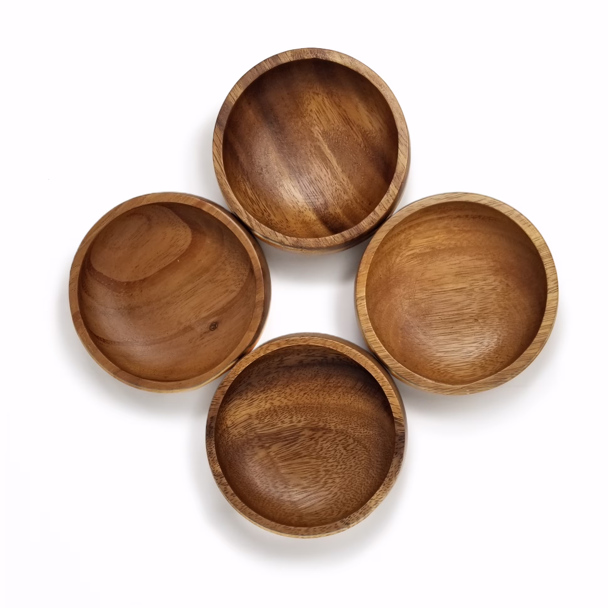 Mel & Ju Acacia Set of 4 Calabash Bowls Size 4