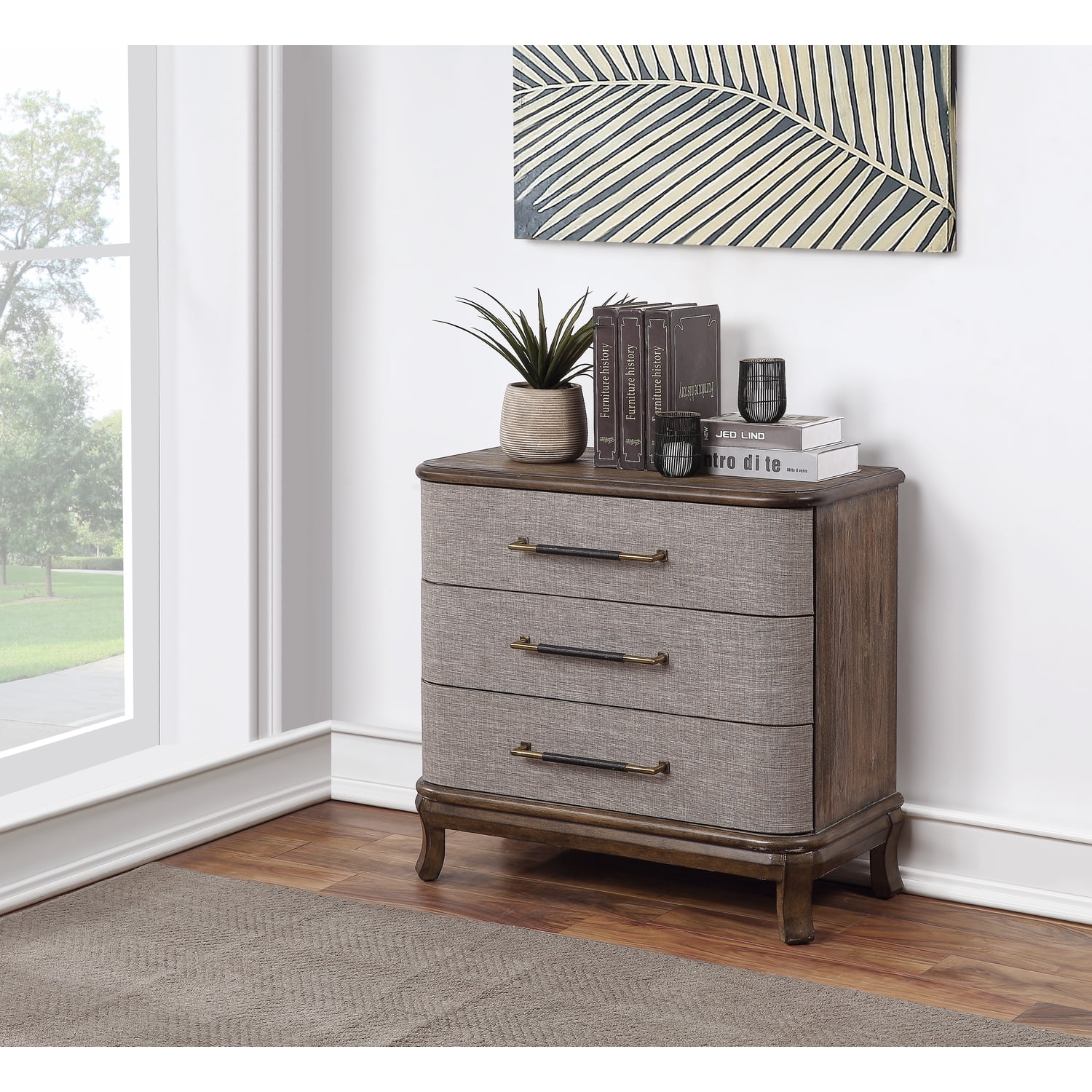 Coast To Coast Imports Bradenton Brown 3-Drawer Chest with Adjustable Levelers