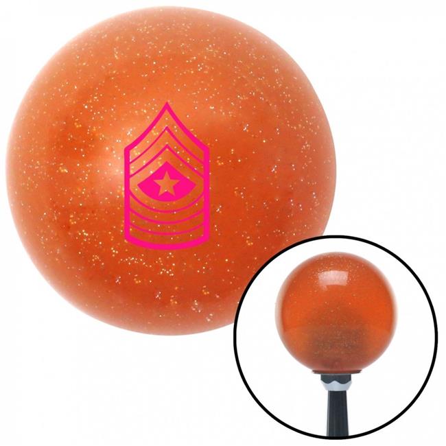 American Shifter  Pink 10 Sergeant Major Orange Metal Flake Shift Knob with M16 x 1.5 Insert Shifter