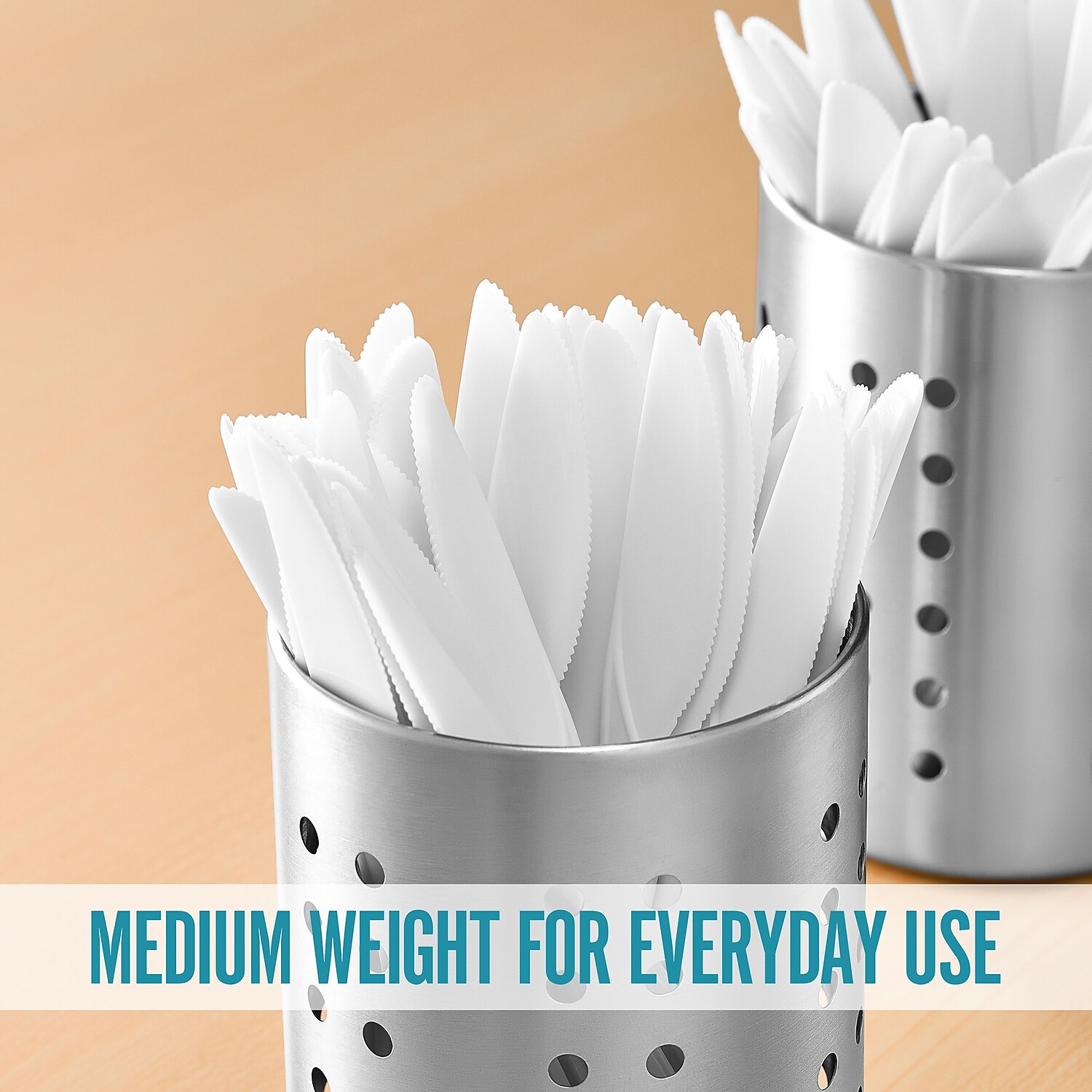 Perk Eco-ID Compostable Cutlery, Knife, White, 300/Pack (PRK24394130)