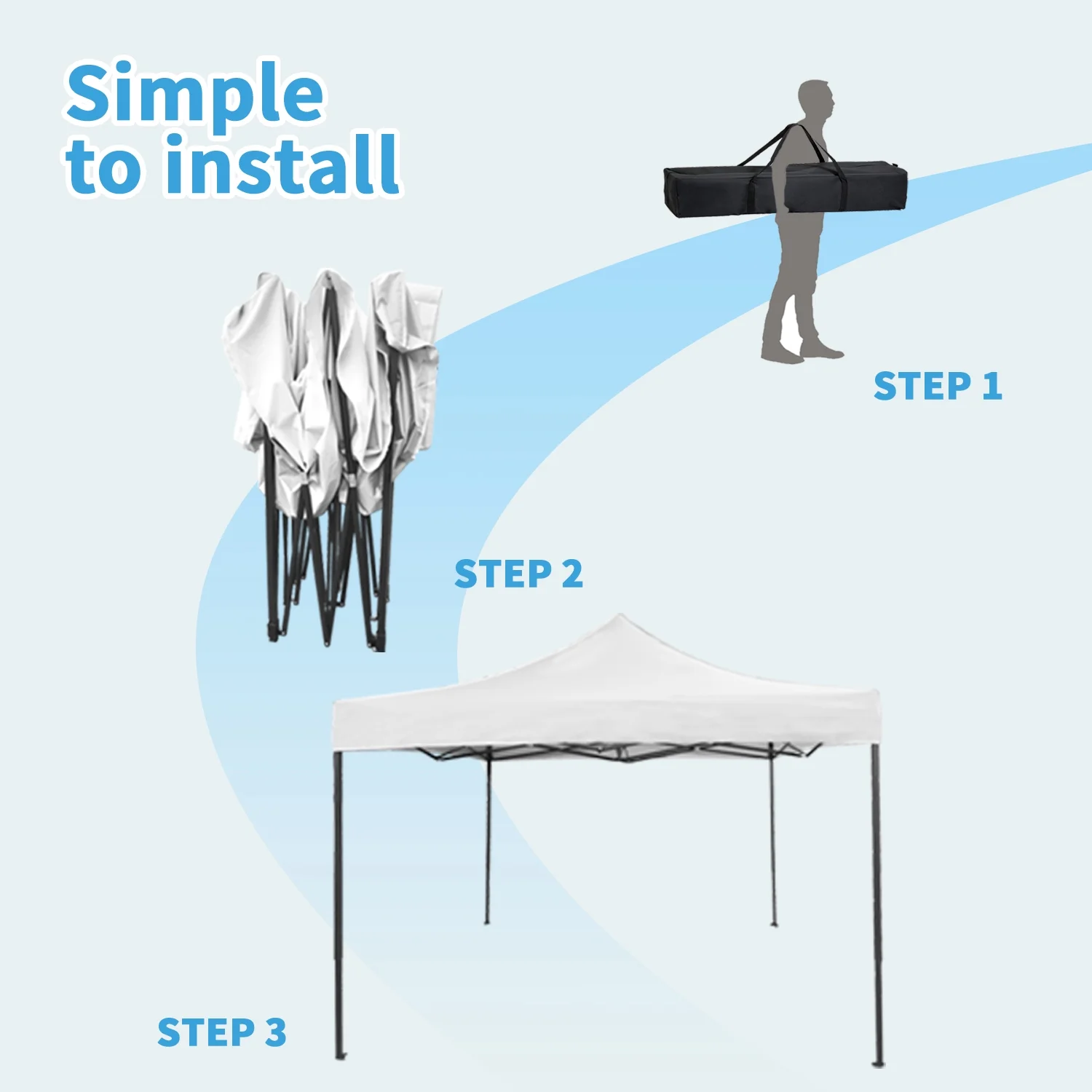 10x10 Pop Up Canopy Tent for Outside, Waterproof Canopy Tents for Beach with UV Protection Outdoor Party Tent Canopy Straight Leg Shade Canopy, White