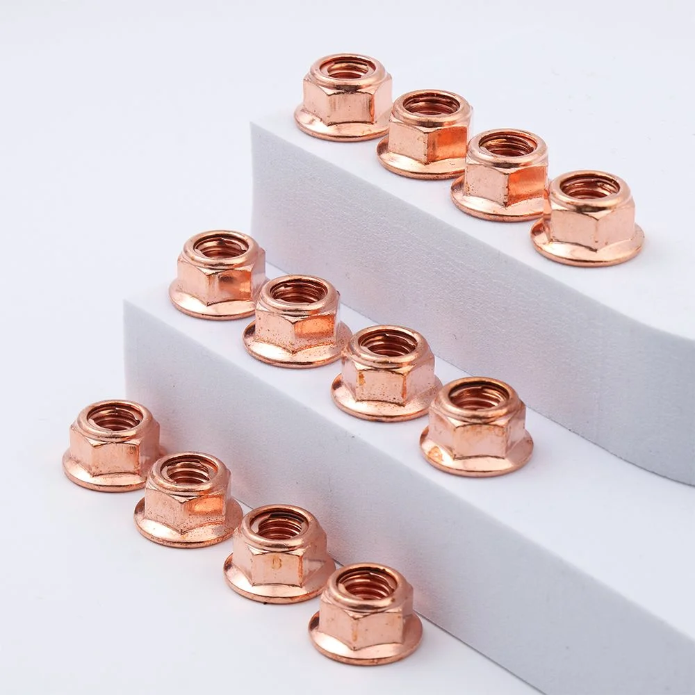 12Pcs Practical Tool High Quality Flashed Exhaust High Temperature Nuts 8mm Nuts Copper M8 Nut