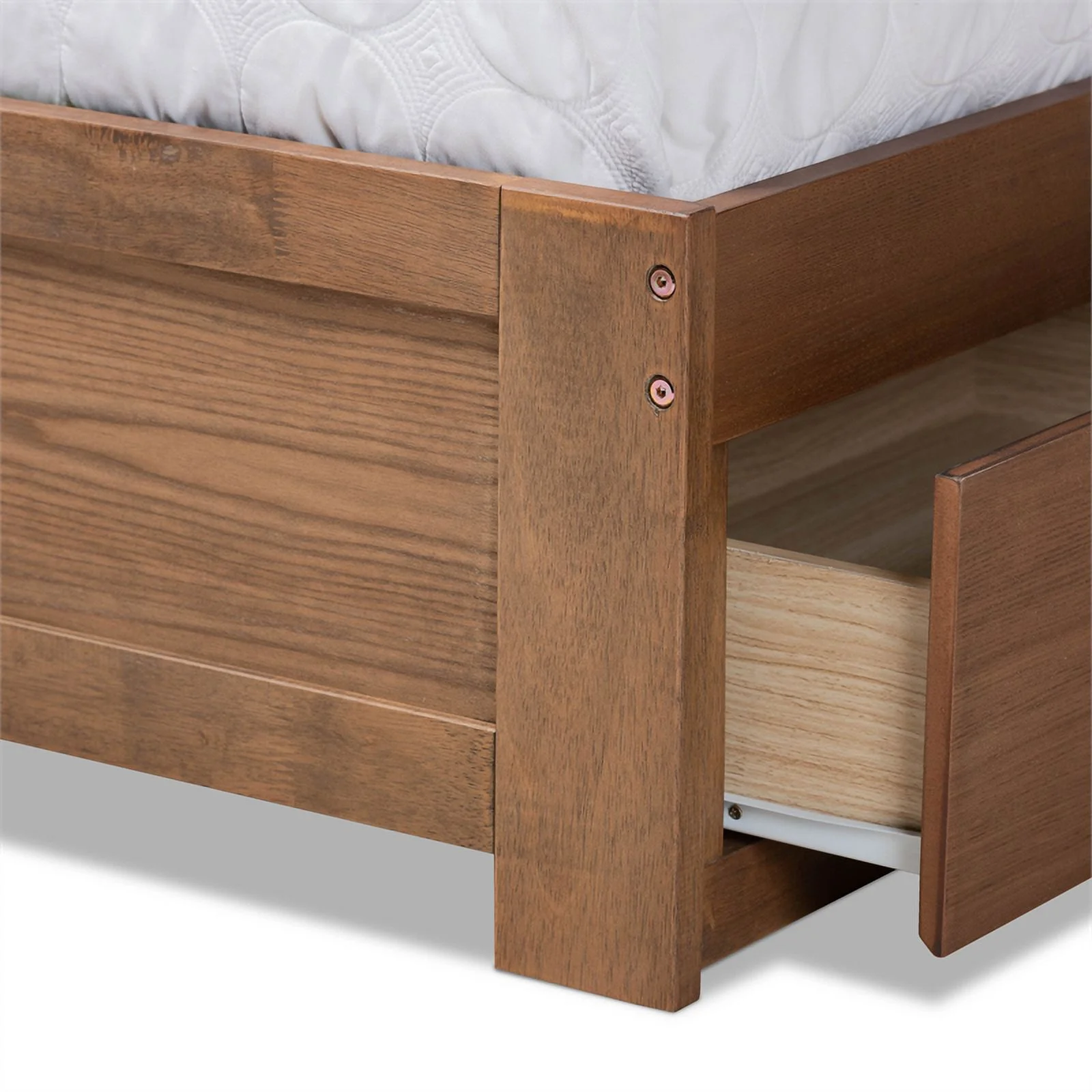 Bowery Hill Ash Walnut Brown Finished Wood Full Size 3-Drawer Bed
