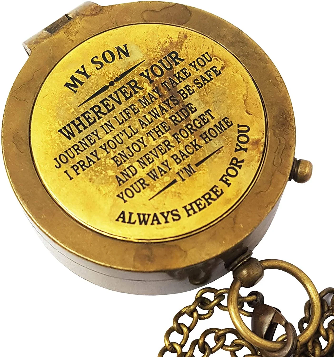 Engraved Compass, Customized Brass Compass for Anniversary, Birthday, Graduation Day, Confirmation Gift, Valentine Gift, Parting Gift, Sailor Gift