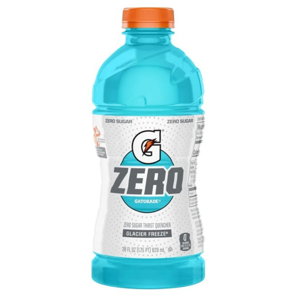 Gatorade Zero Glacier Freeze Sport Drink, 28 oz Plastic Bottle, Quantity of 4