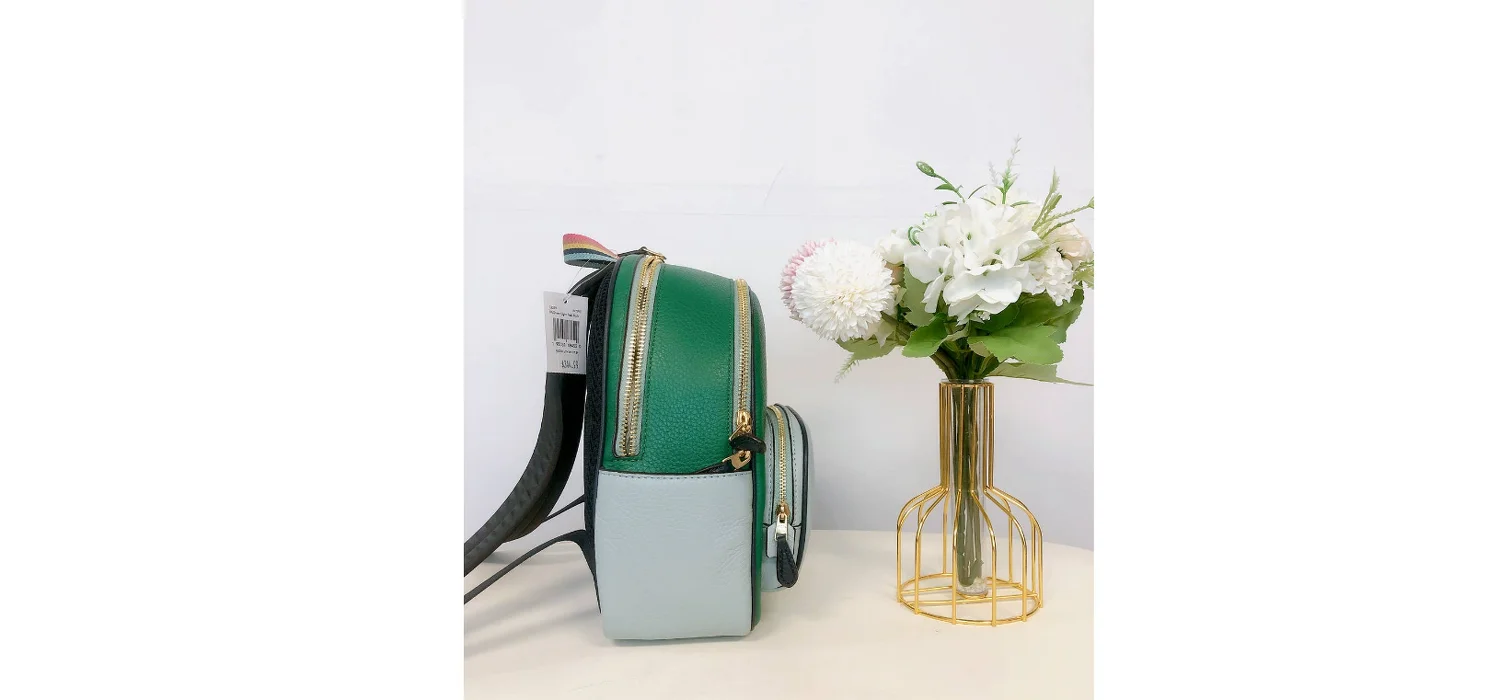 Coach C8259 Mini Court Backpack With Radish IN Gold Green Light Teal Multi