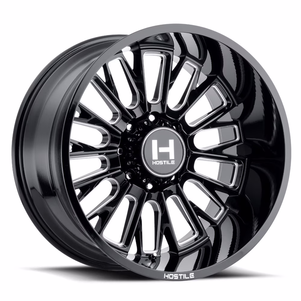 20x9 Hostile H114 Fury Blade Cut (Blk Milled) Wheel 6x5.5 (12mm)