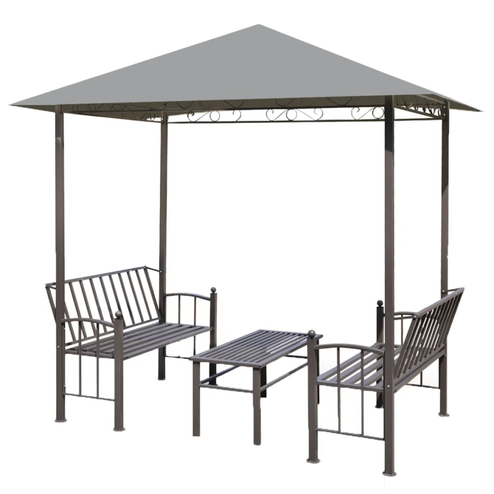Anself Outdoor Gazebo Canopy with Table and Benches Fabric Canopy Steel Frame Sun Shade Shelter for Patio, Wedding, BBQ, Camping, Festival Events