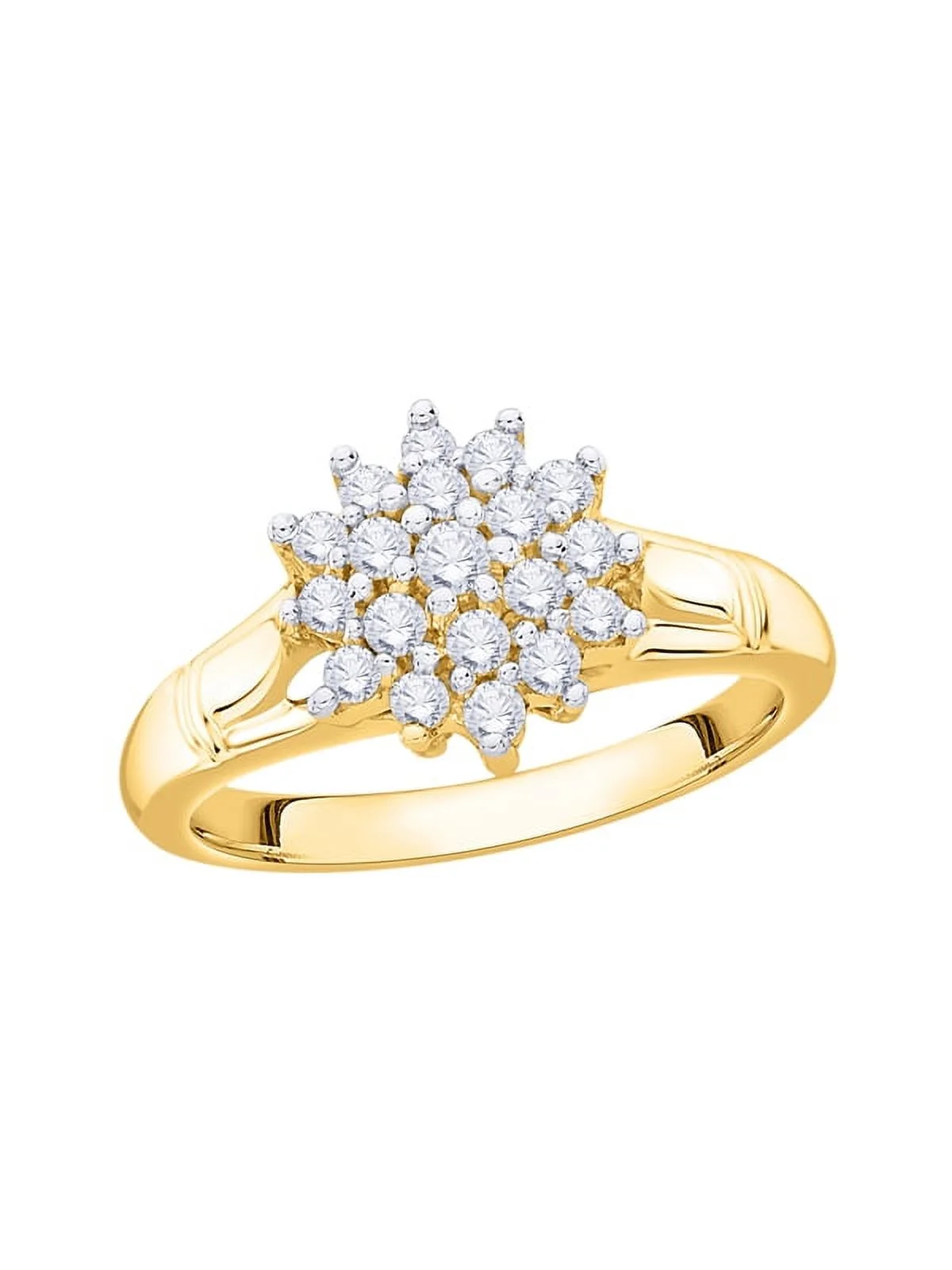 KATARINA Diamond Cluster Floral Ring in 10K Gold (1/2 cttw, I-J, I1-I2)