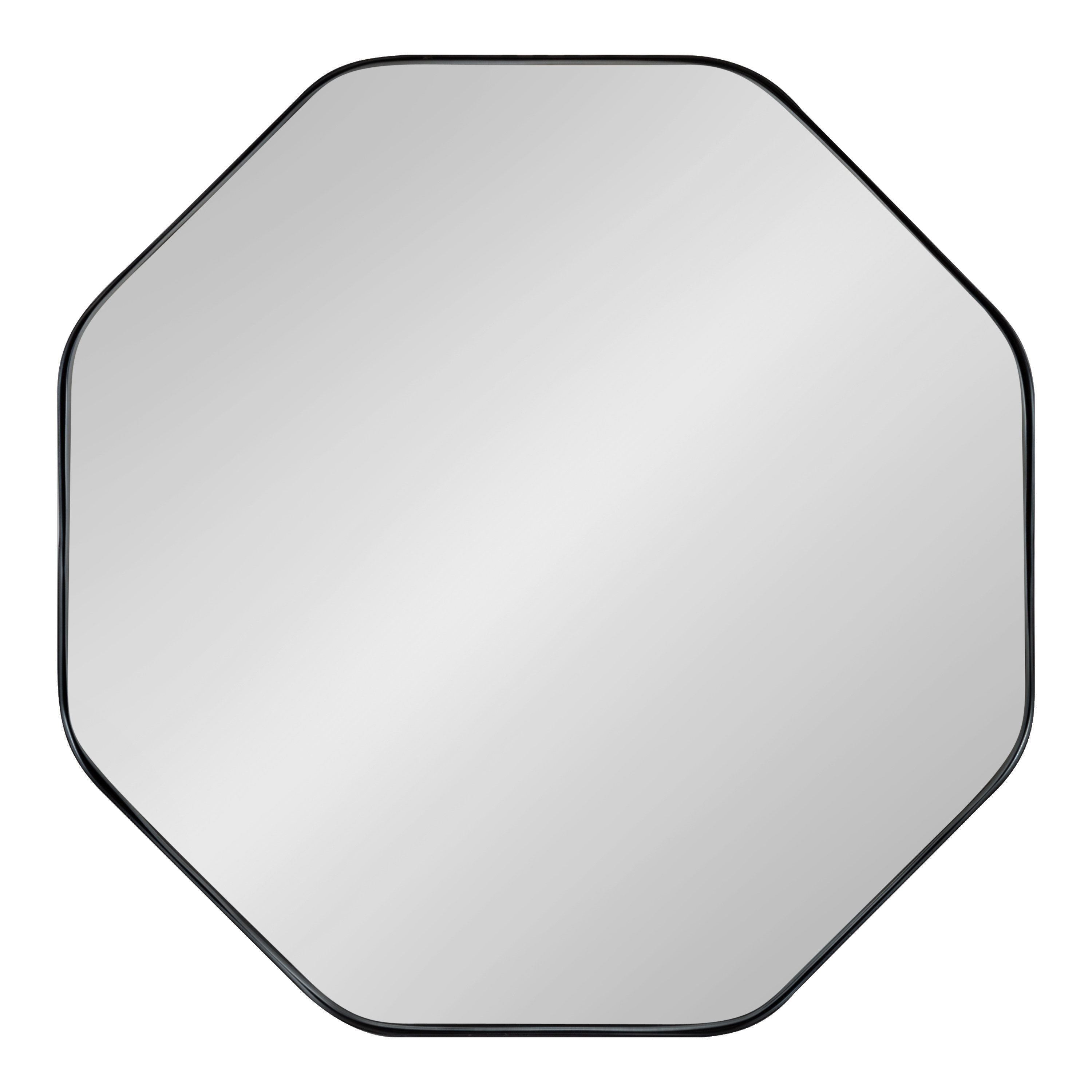 Kate and Laurel Rollo Octagon Framed Wall Mirror, Black 24x24