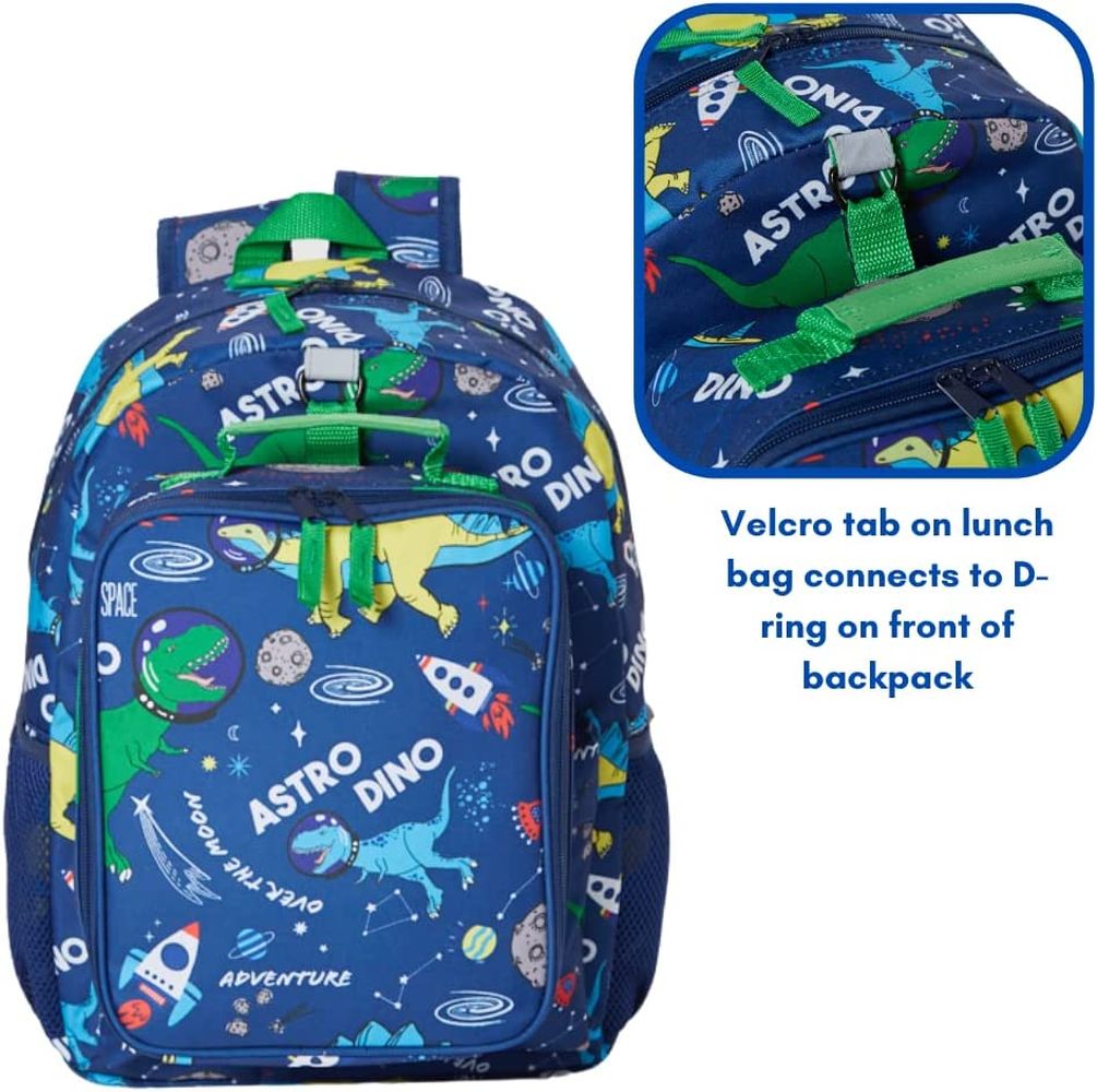 Ralme Boys Dinosaur Backpack with Lunch Box 2 Piece Set 16 inch