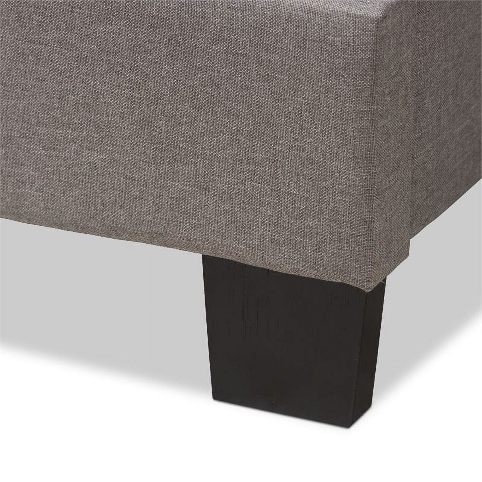 Bowery Hill Fabric Tufted King Bed in Light Grey