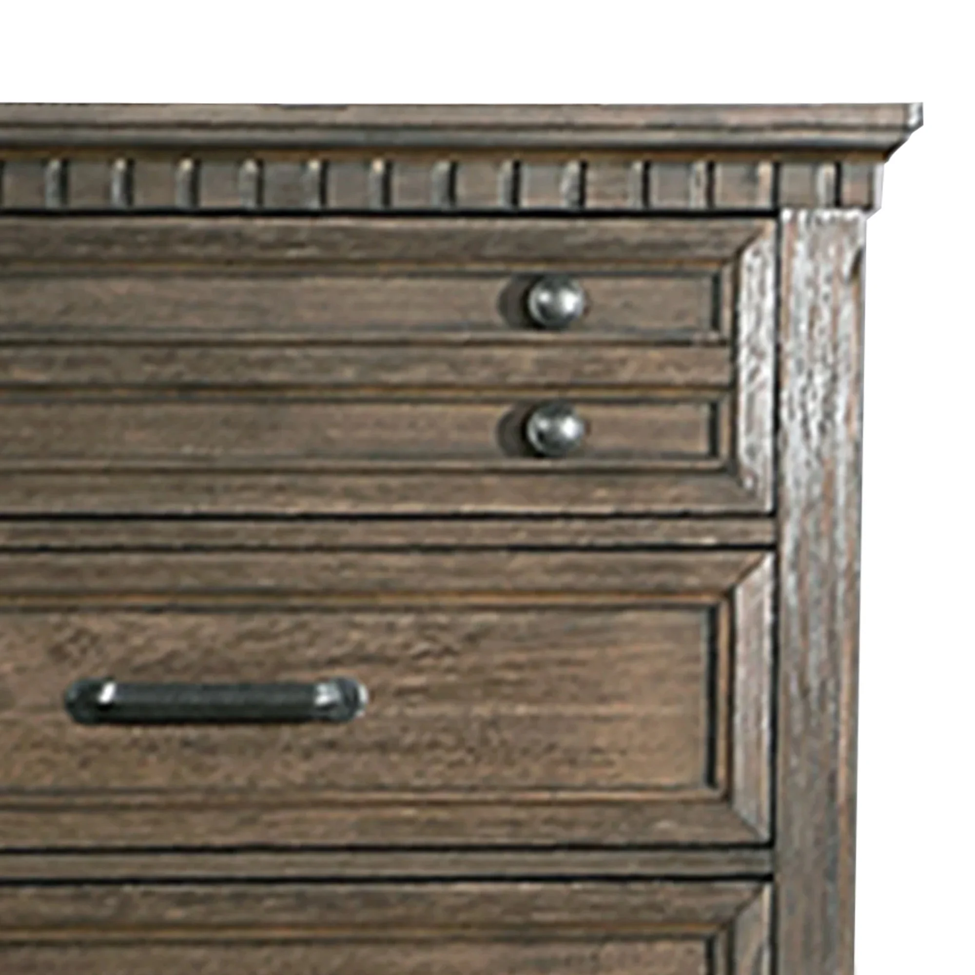 Benjara Ziv 54 Inch Classic 5 Drawer Tall Dresser Chest, Bar Handles, Brown Wood