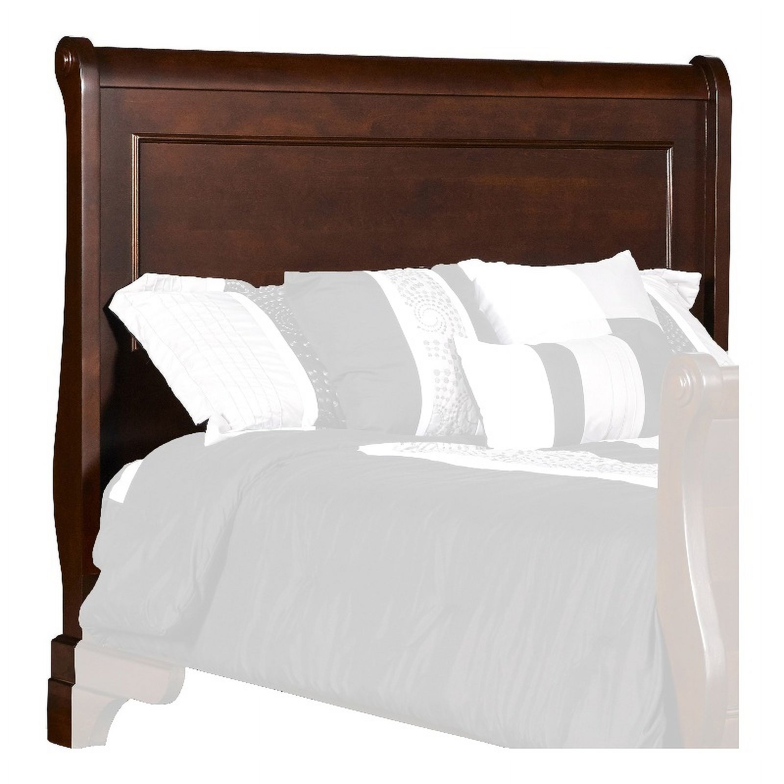 Traditional Full Size Wooden Sleigh Headboard with Curved Back Brown