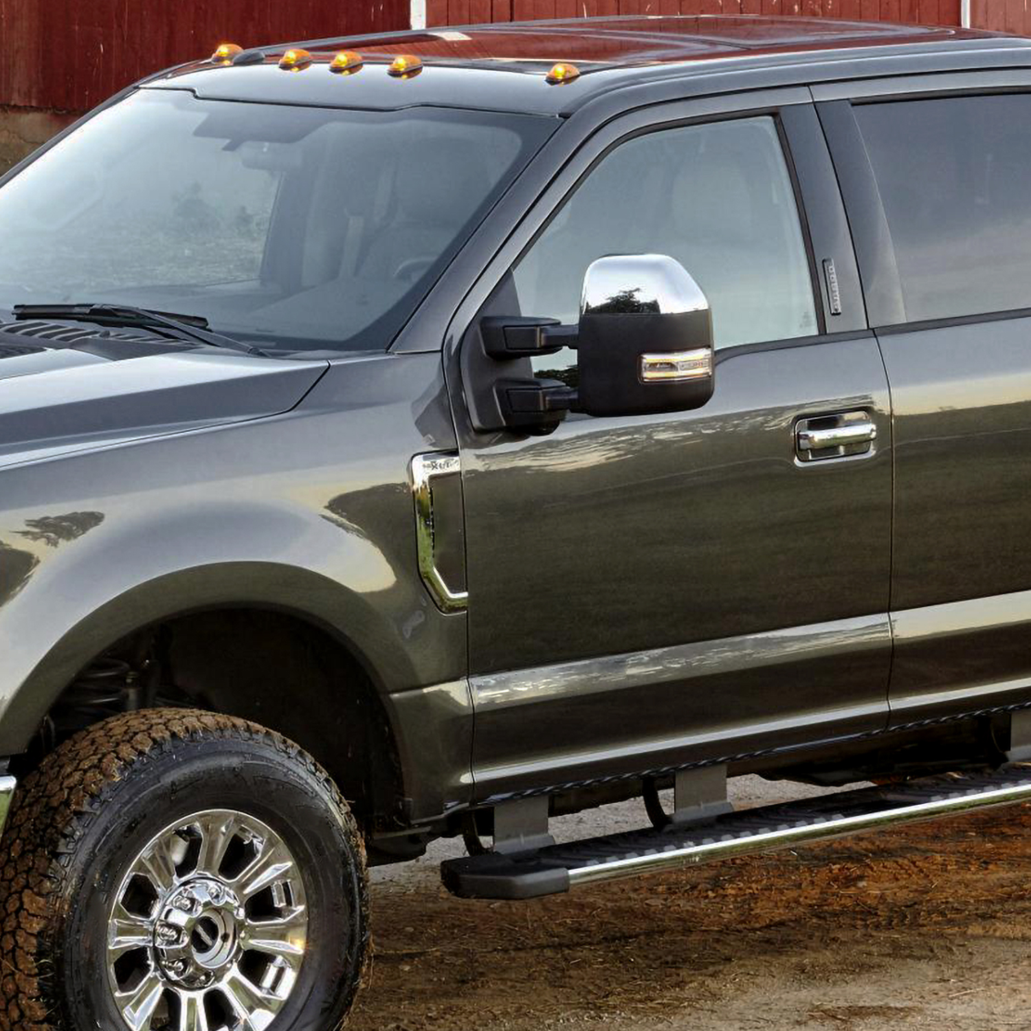 Spec-D Tuning Chrome Power Heated Tow Mirrors+LED Signal+Puddle 22Pin & 8Pin Compatible with Ford F150 2015-2020