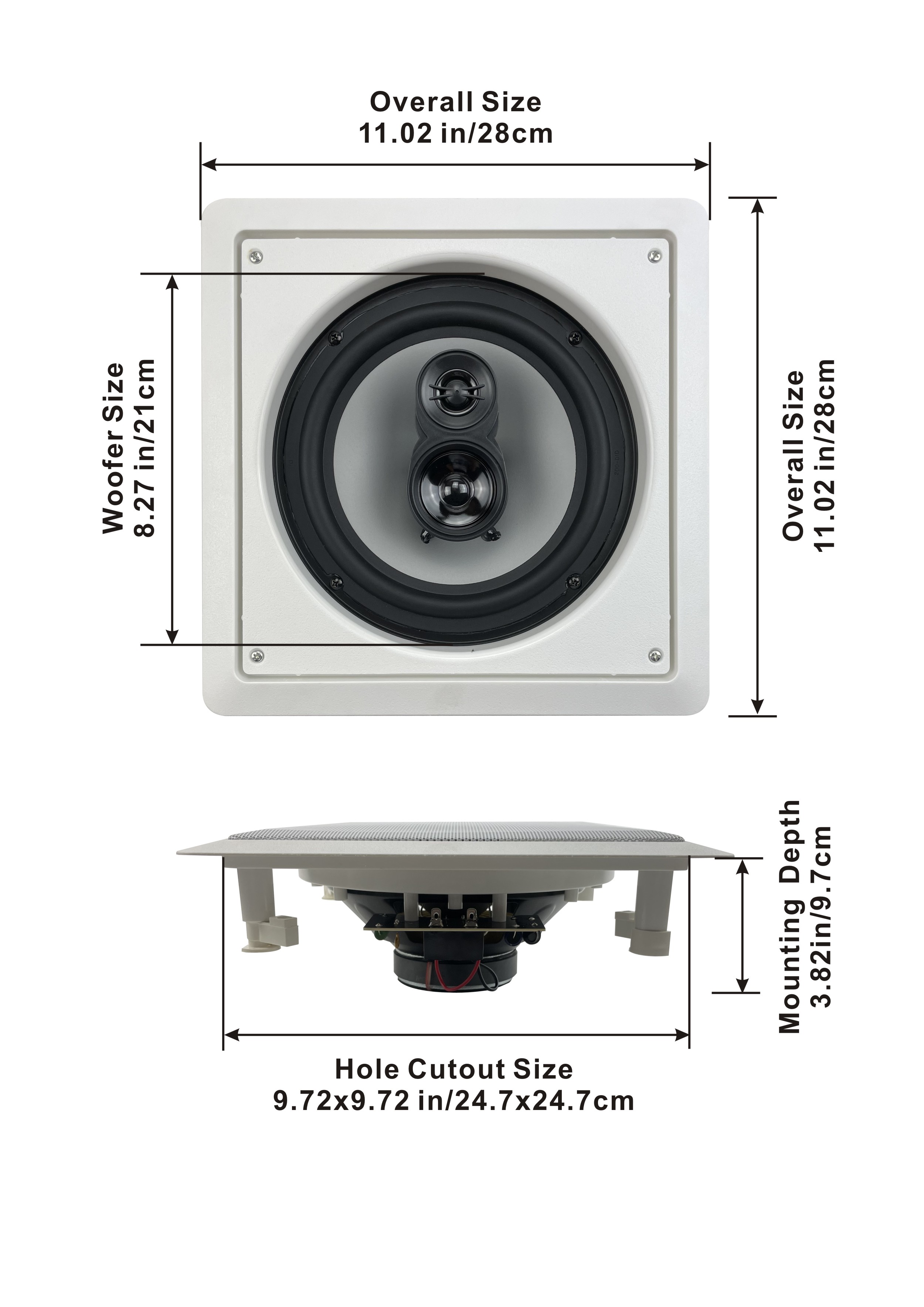 Acoustic Audio CSi83S Flush Mount In Ceiling Speakers with 8