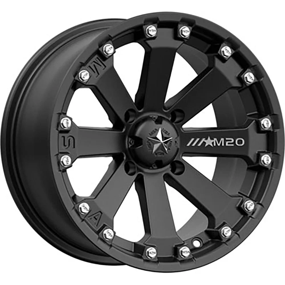 MSA M20 Kore Wheel 14x7 3.5 + 3.5 Flat Black 4/110 Compatible With Honda Pioneer 520 2021