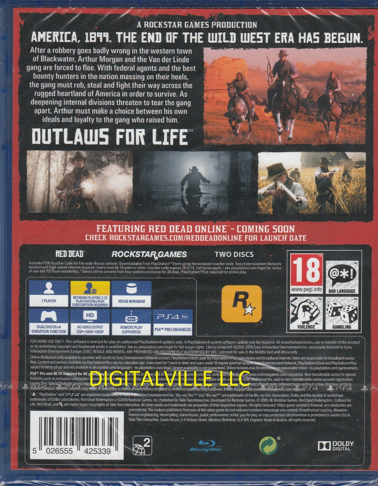 Red Dead Redemption 2 PS4 Brand New Factory Sealed