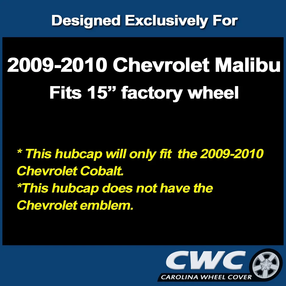 Premium Replica Hubcap Set for Chevrolet Cobalt 2009-2010 - Replacement 15-inch Wheel Covers