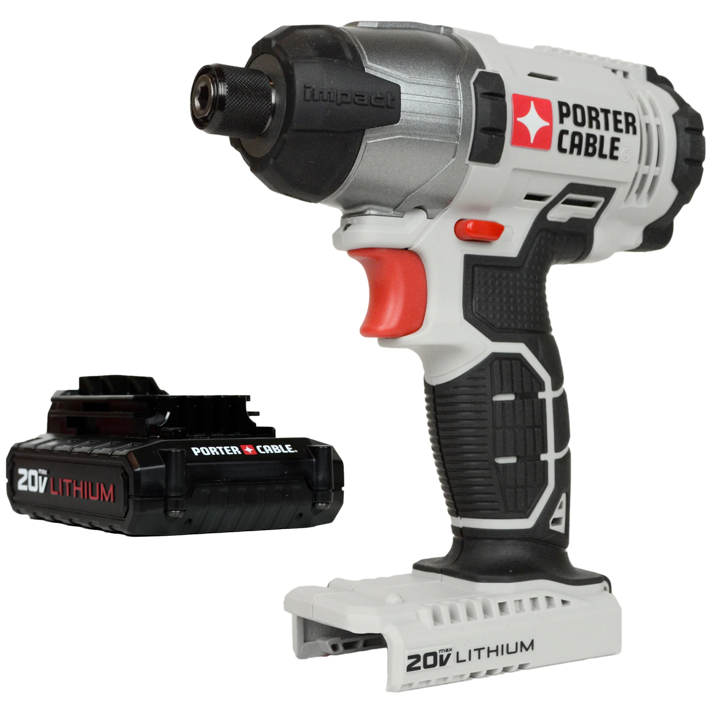 Porter Cable PCC641 20V Cordless Li-Ion Impact Driver and PCC681L 20V 1.3Ah Battery