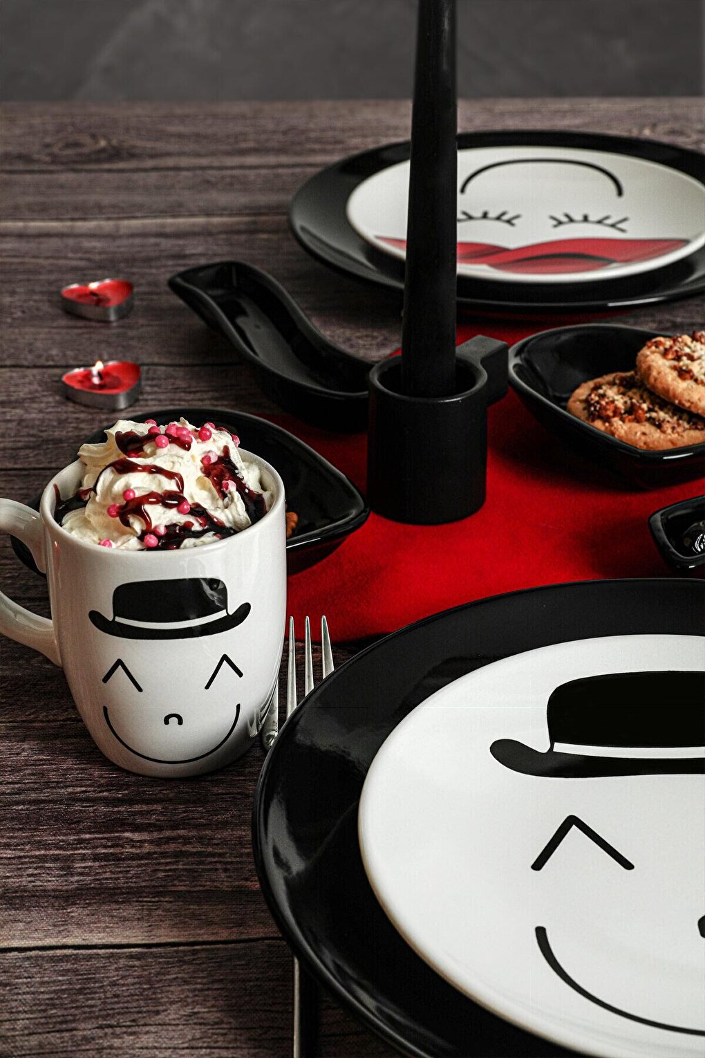 Keramika Gülen face breakfast set 10 pieces 2 people