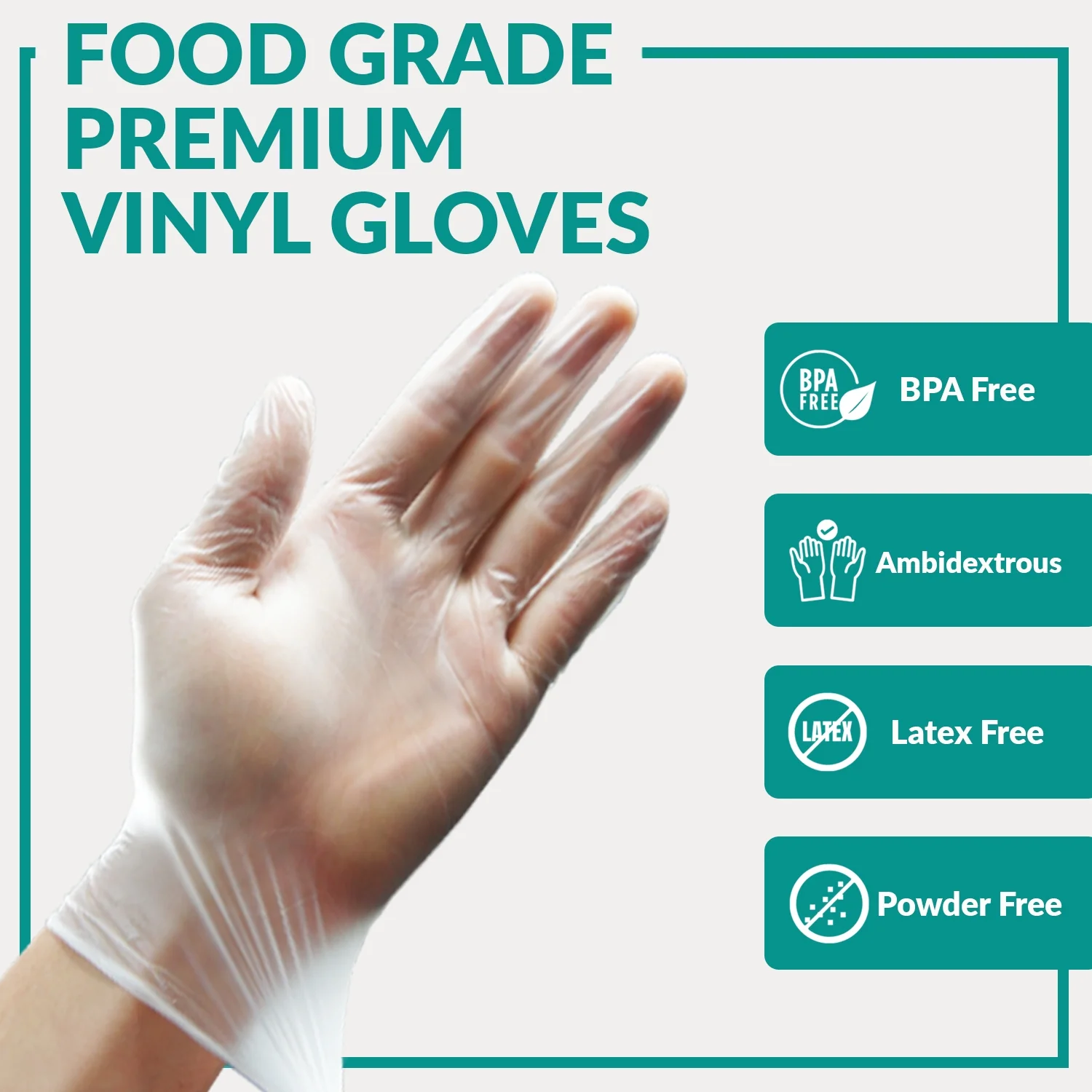 Klex Disposable Heavy Duty Vinyl Gloves Latex Free Powder Free, BPA Free Medical Grade Food Safe Disposable Glove, Extra Large XL, 1000 Count