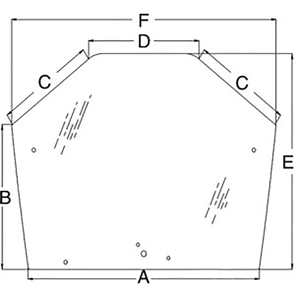 RAParts WN-86002901 Glass, Rear Fits Ford/New Holland 8670 8670A 8770 8770A 8870 8870A 8970 8970A