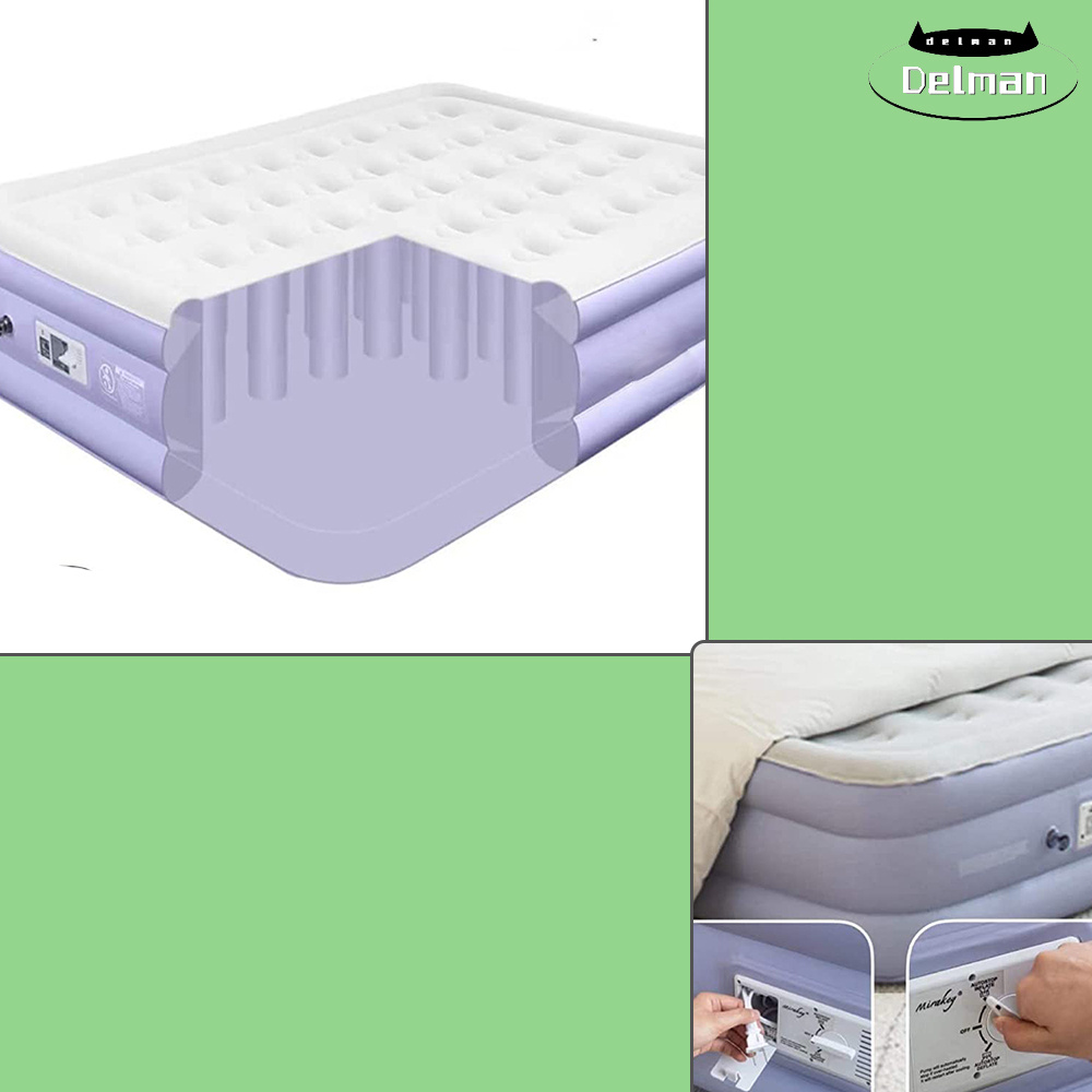 Elevated Air Mattress Queen with Built in Pump 3Mins Auto Fast Inflate & Deflate