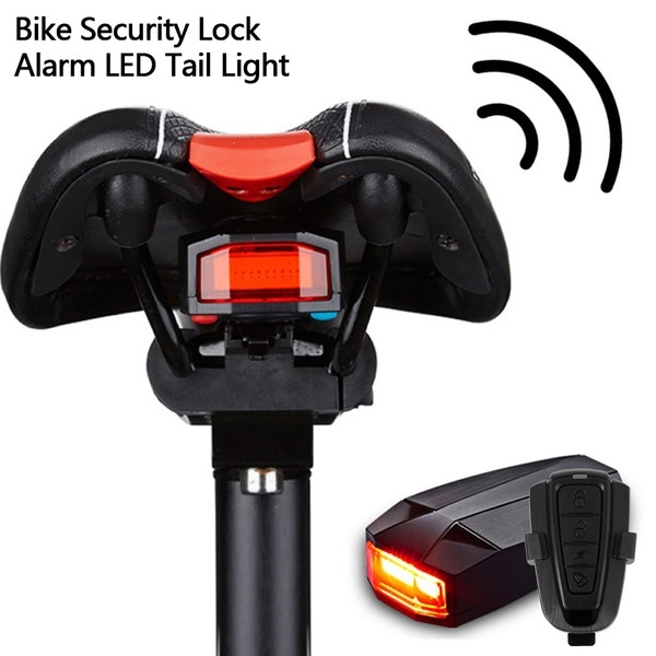 ODOMY USB Rechargeable Key Fob Controlled Bicycle Rear Light Cycling Anti-theft Alarm Warning Light