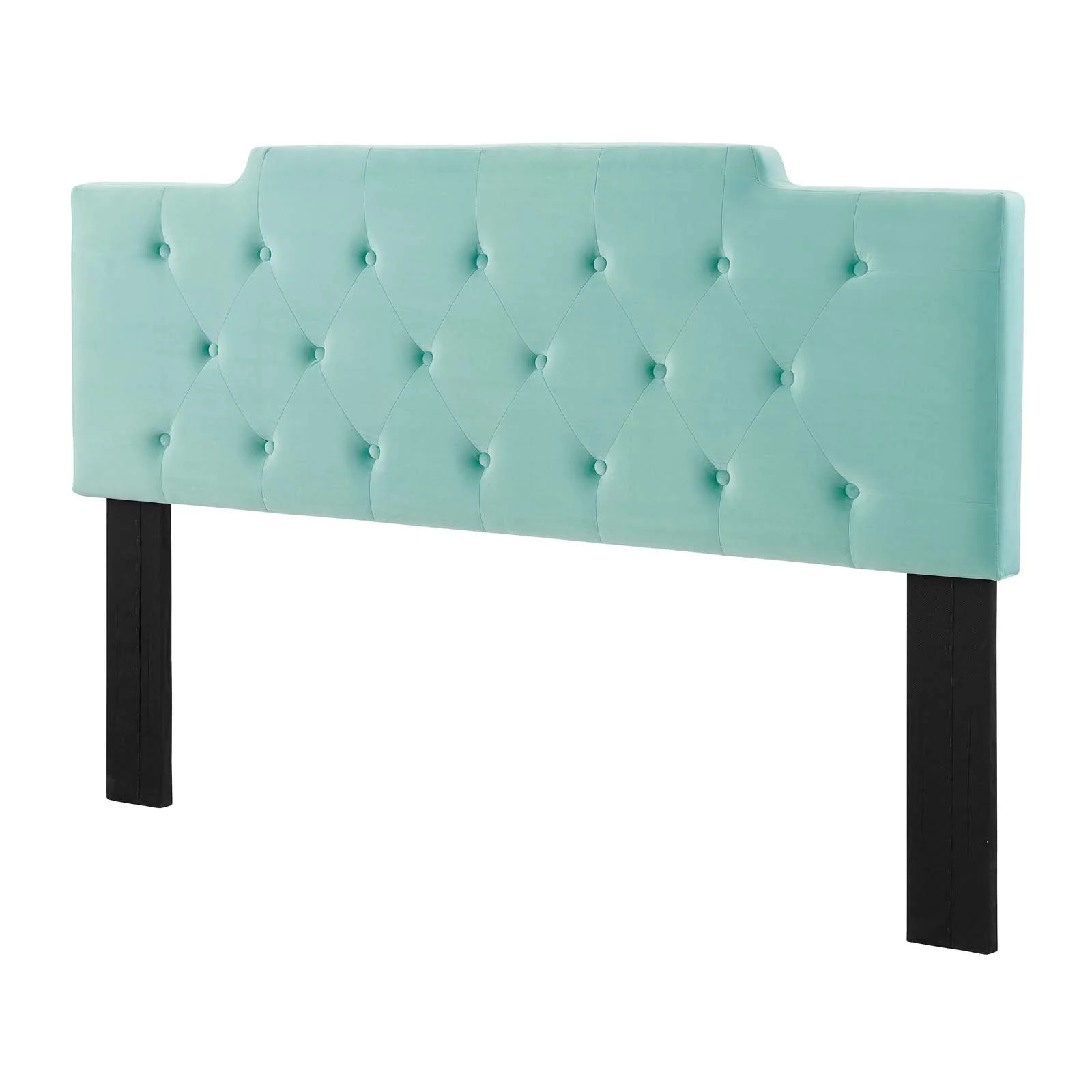 Tufted Headboard, Twin Size, Velvet, Blue, Modern Contemporary Urban Design, Bedroom Master Guest Suite