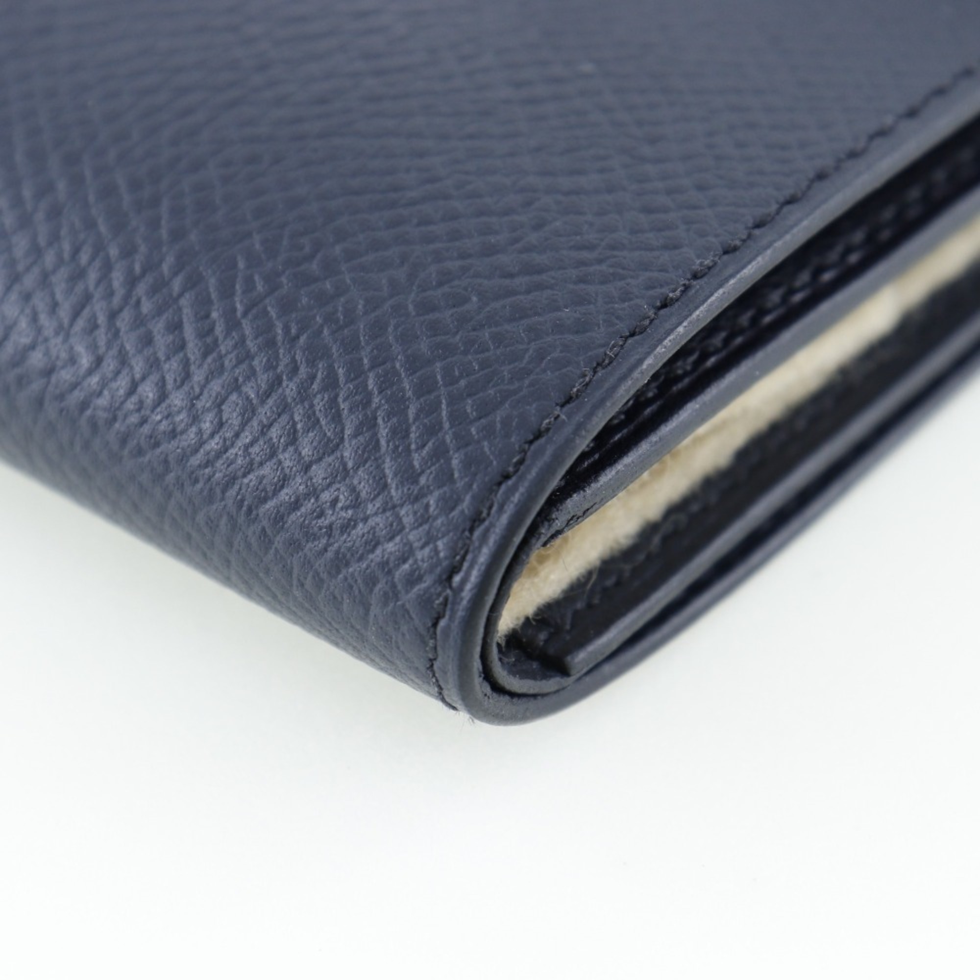 Pre-Owned HERMES Click 12 Bifold Wallet Vaux Epson Made in France 2020 Black Y Flap Unisex (Good)