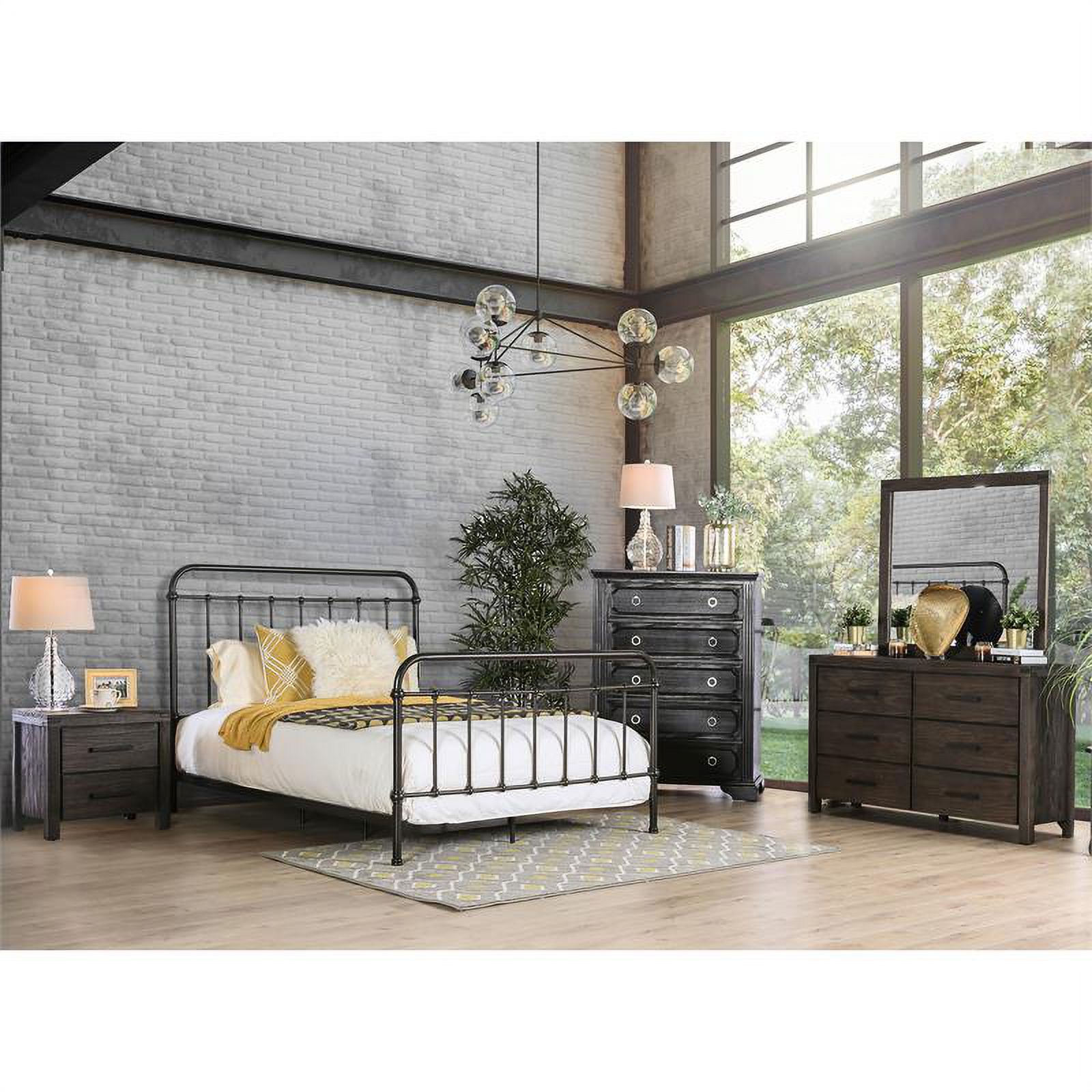 Furniture of America Celinda Metal Full Spindle Bed in Dark Bronze