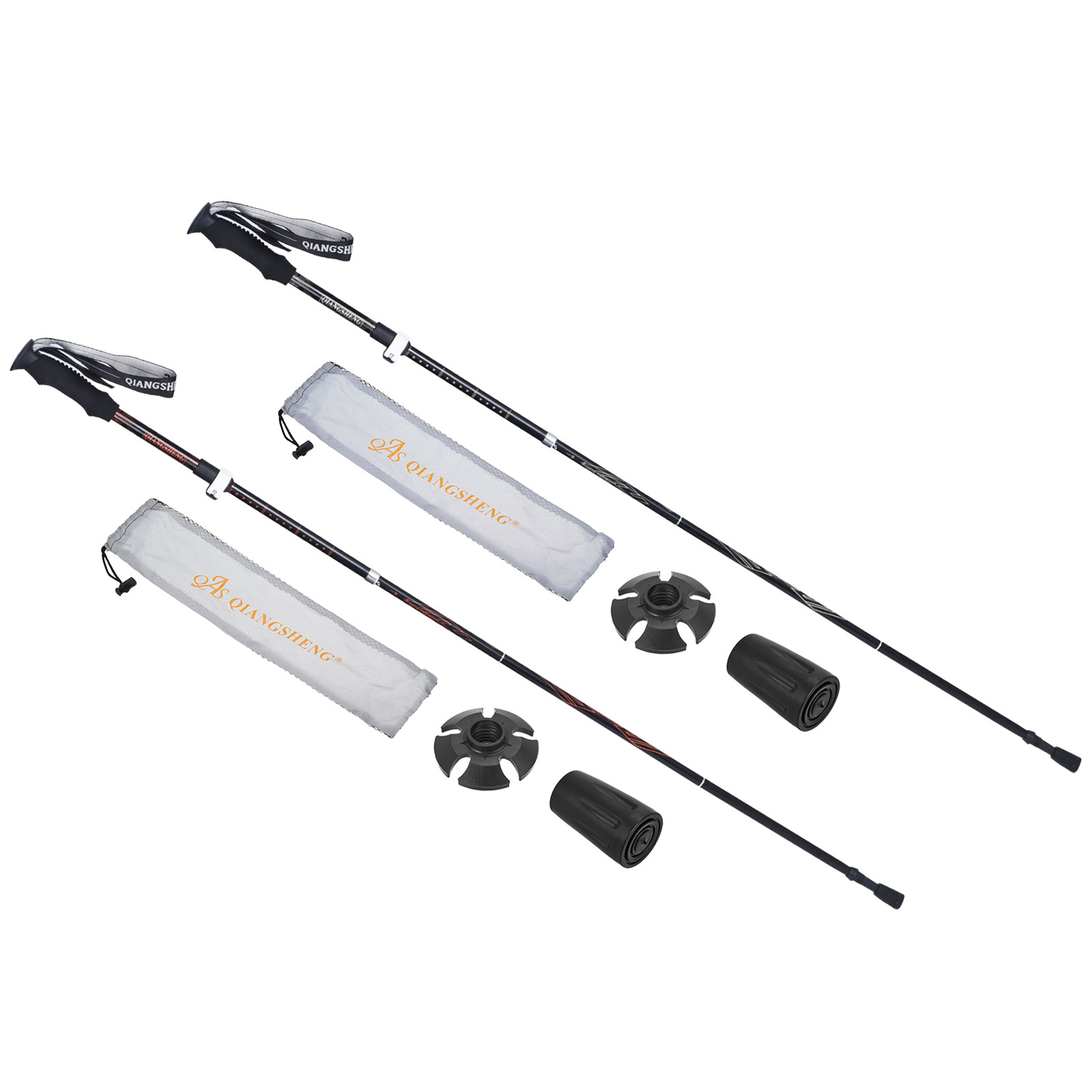 Uxcell Trekking Poles, Collapsible Hiking Pole 53 Inch Telescopic White 2Pack