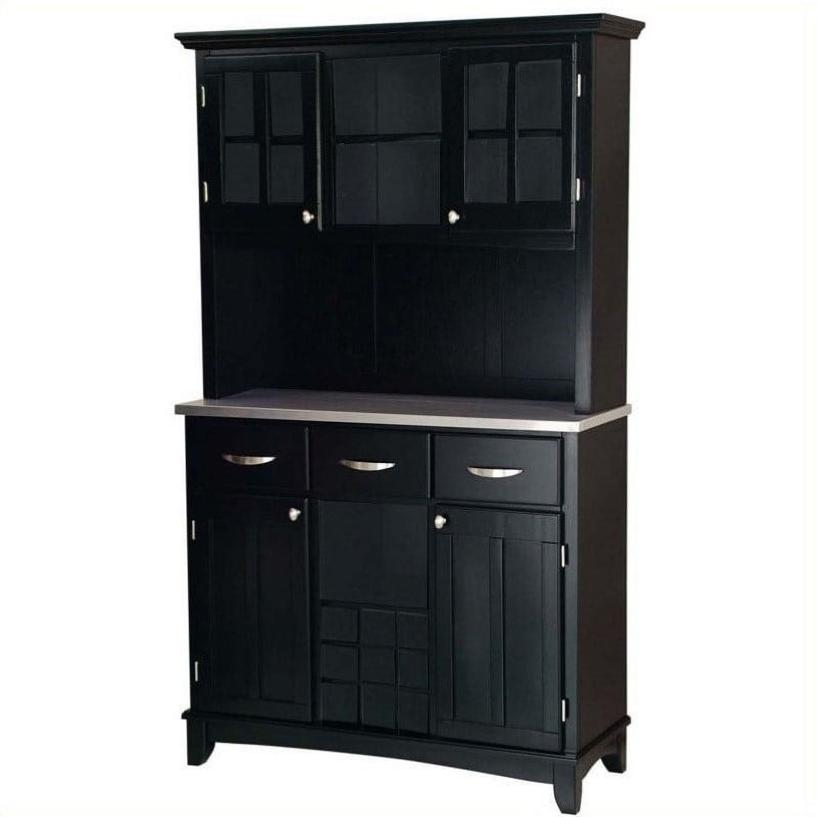Kingfisher Lane 3 Drawer Wine Rack Buffet with Hutch in Black