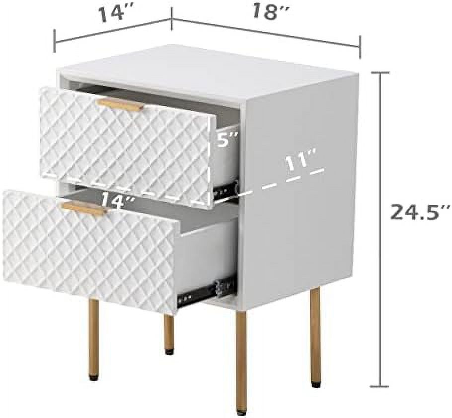 KHBIULIFE Modern Dresser Chest  Contemporary 3-Drawer Nightstand  Retro-Inspired Raised  Motif  White  1-Pack  3-drawer Dresser (F02011-00)