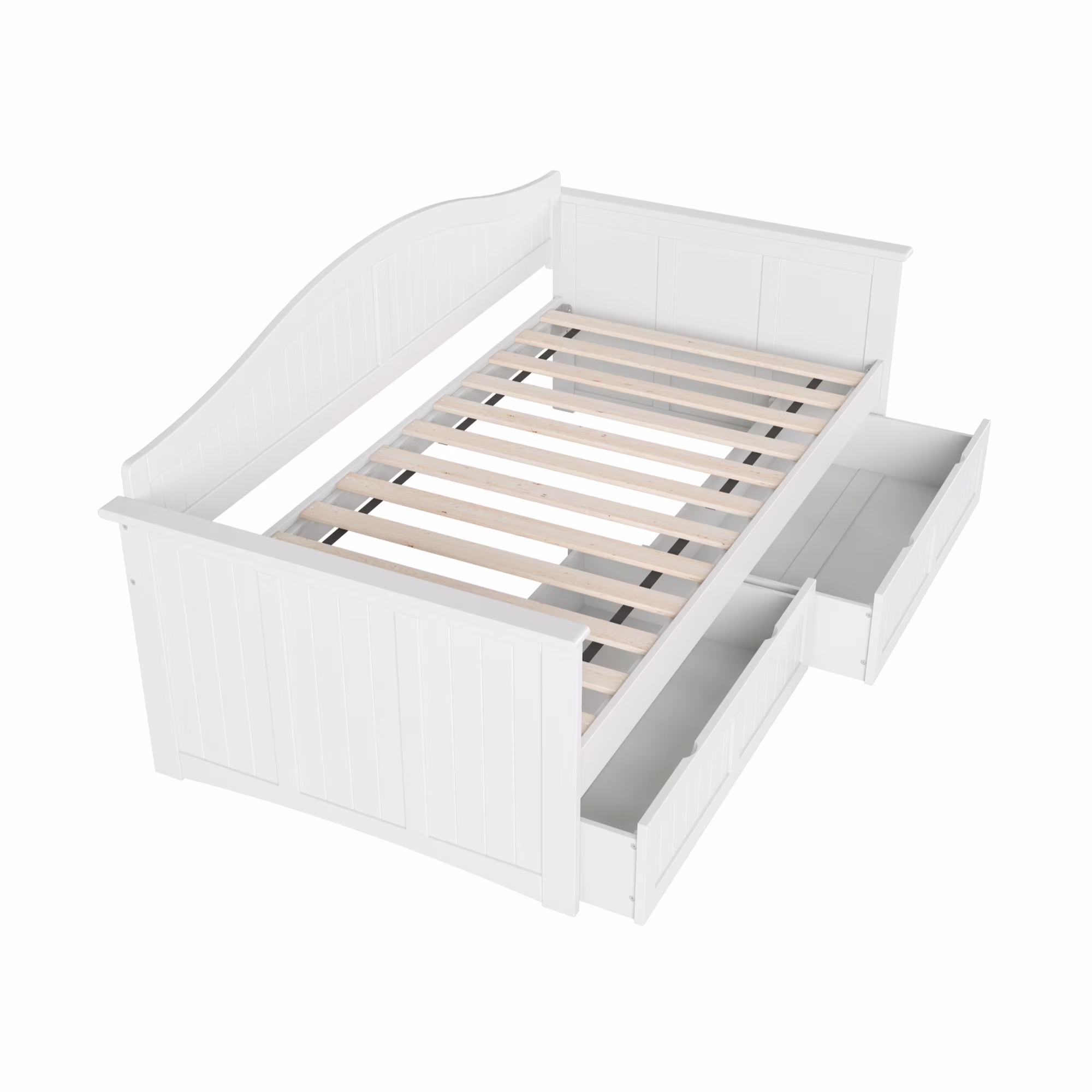 AFI Nantucket Twin Wood Daybed with Set of 2 Drawers in White