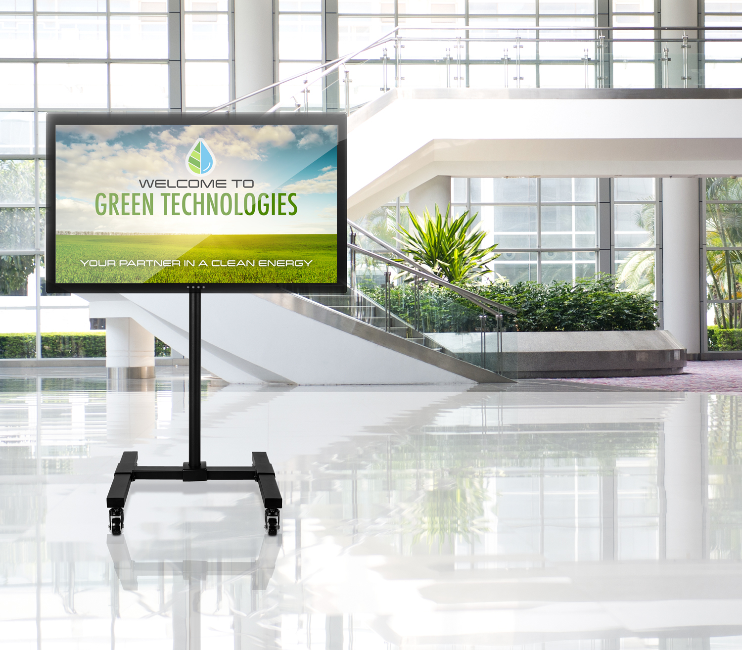 Mount-It! Adjustable Mobile TV Stand, up to 42 inch Tv's, with Rolling Stands, Home and Commercial