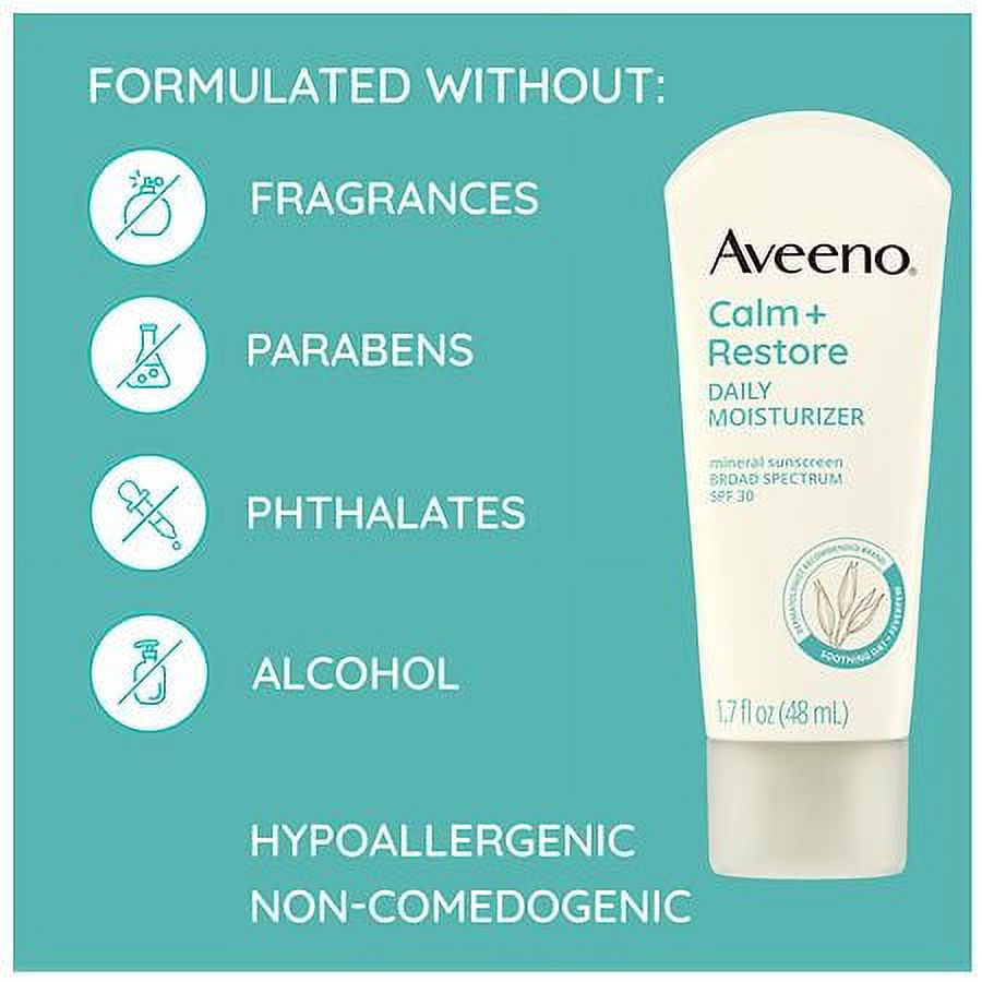 Aveeno Calm + Restore Daily Moisturizer Mineral Sunscreen 1.7fl oz Pack of 2