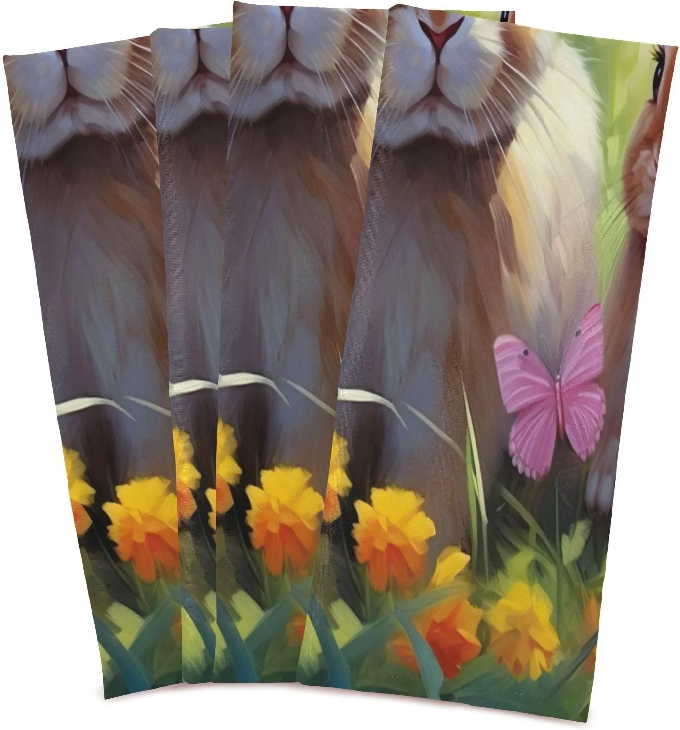 Coolnut Easter Cute Rabbit Kitchen Dish Towel Set,Drying Kitchen Towels Tea Towels Gift Set for Drying Cleaning Cooking Baking 6Pcs Wash cloth