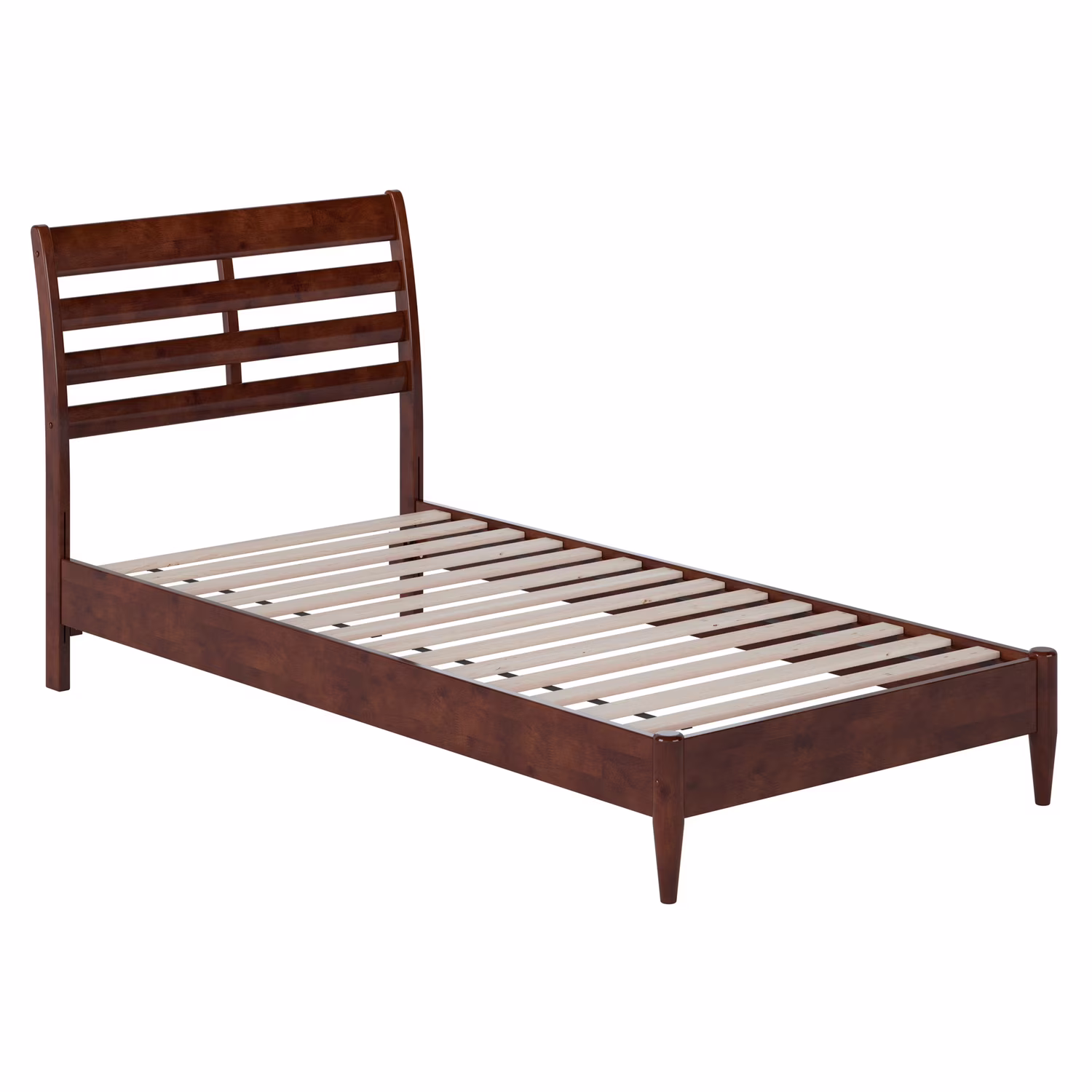 Savannah Twin XL Wood Low Profile Platform Bed in Walnut