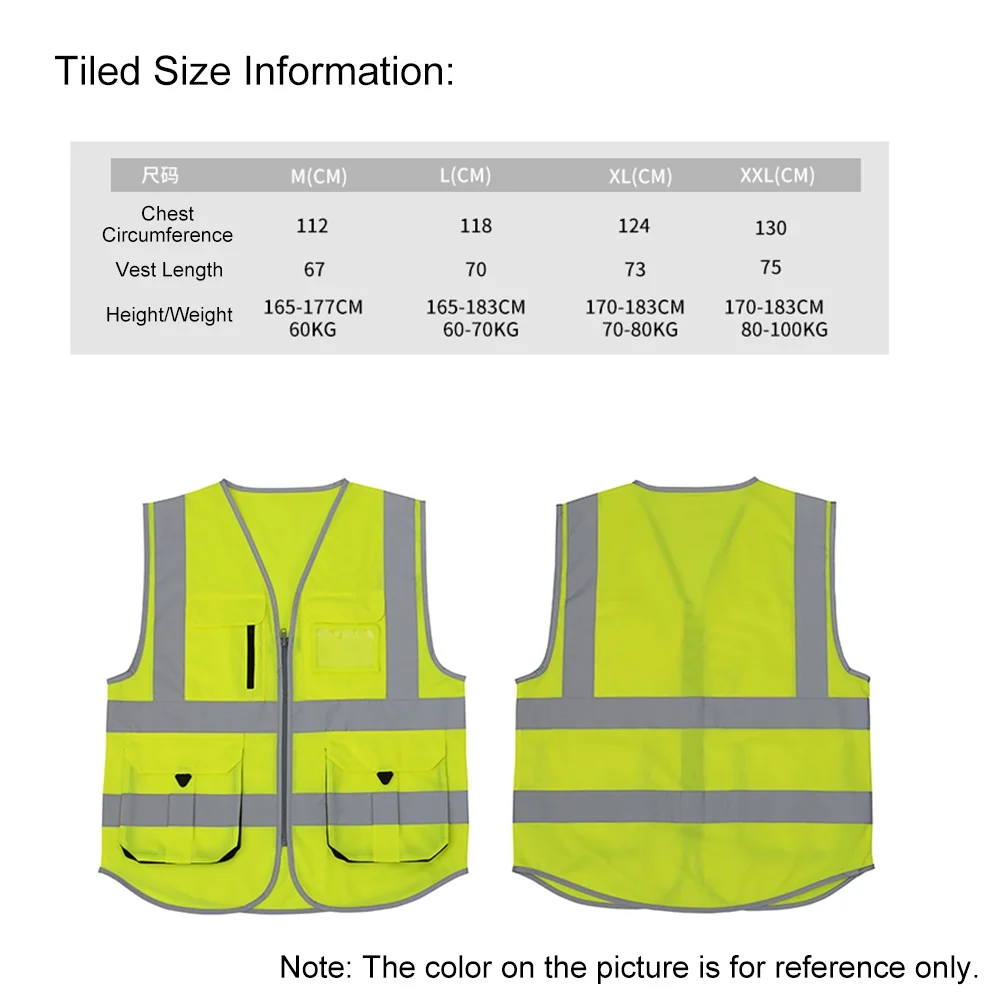 SFVest High Visibility Reflective Safety Vest Reflective Vest Multi Pockets Workwear Working Clothes Day Night Motorcycle Cycling Warning Safety Waistcoat