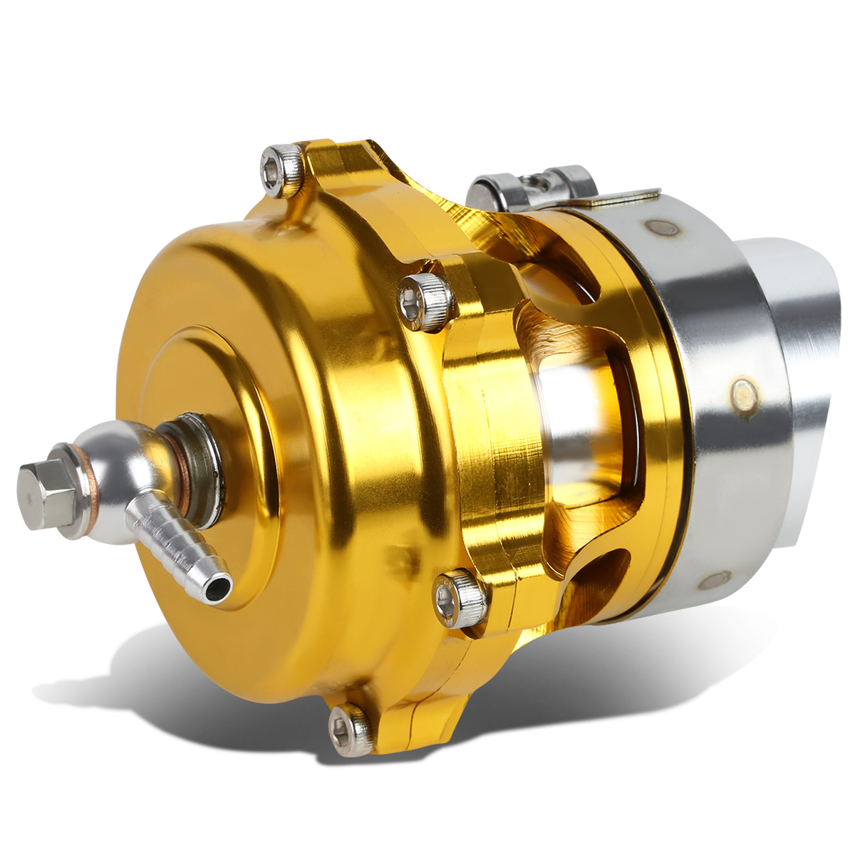 Universal Aluminum 50mm Turbo 35psi Boost Blow Off Valve+Flange+V-band Clamp (Gold)