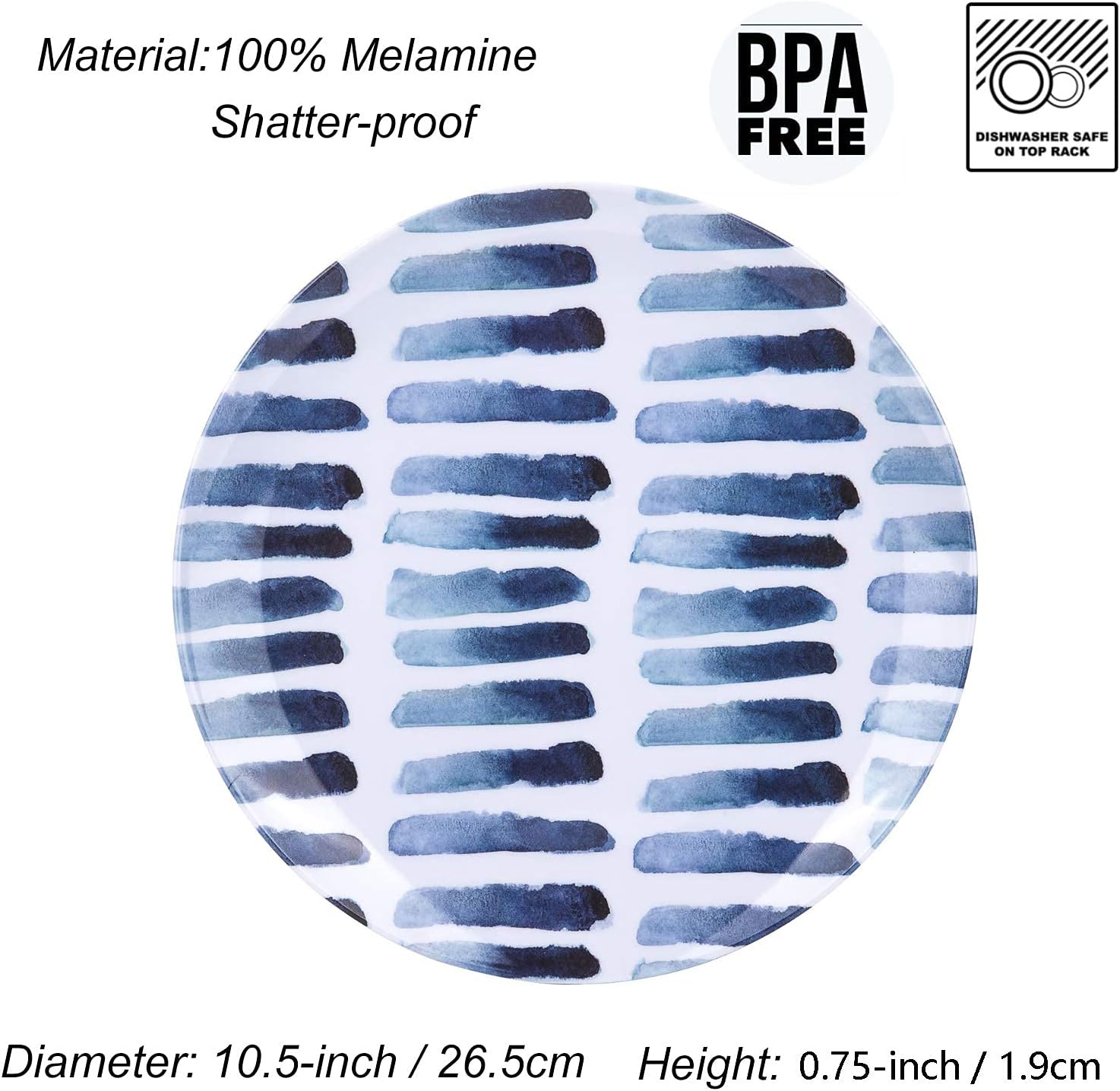 YGDU 18-piece Melamine Dinnerware set, Plastic Tumbler, Melamine Bowl and Plate